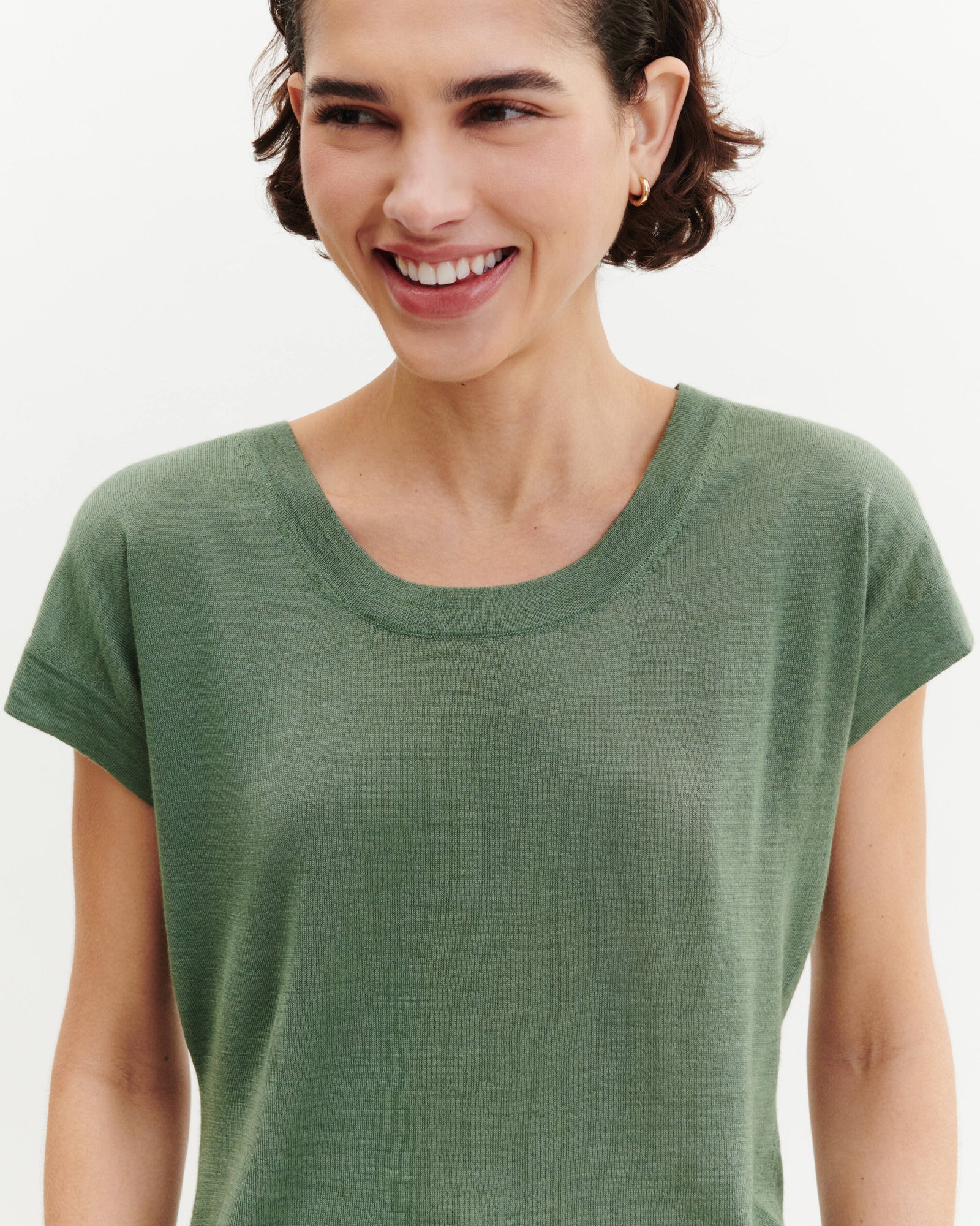 T-shirt col rond-JADE-70% cachemire 30% soie