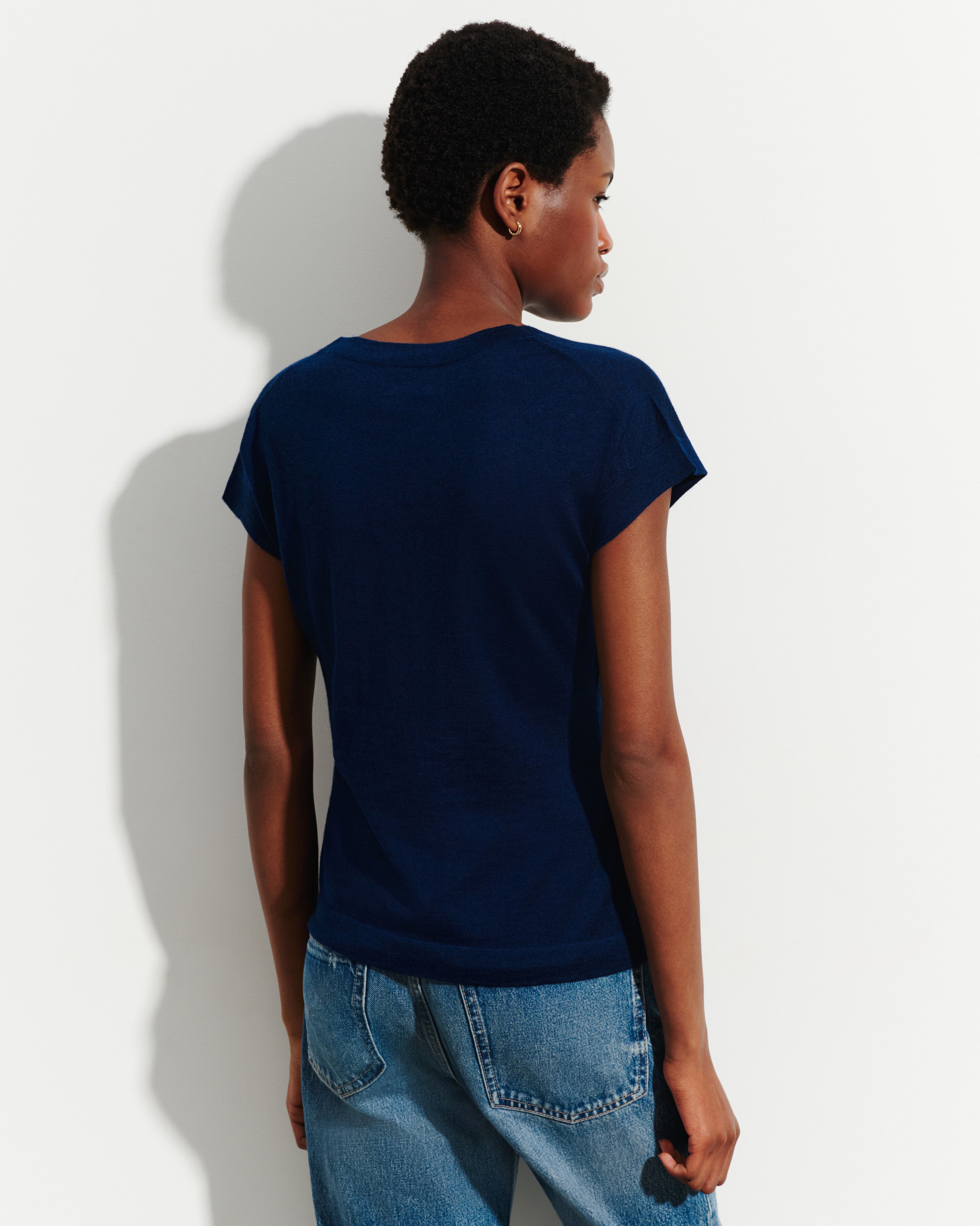 T-shirt col rond-AMIRAL-70% cachemire 30% soie