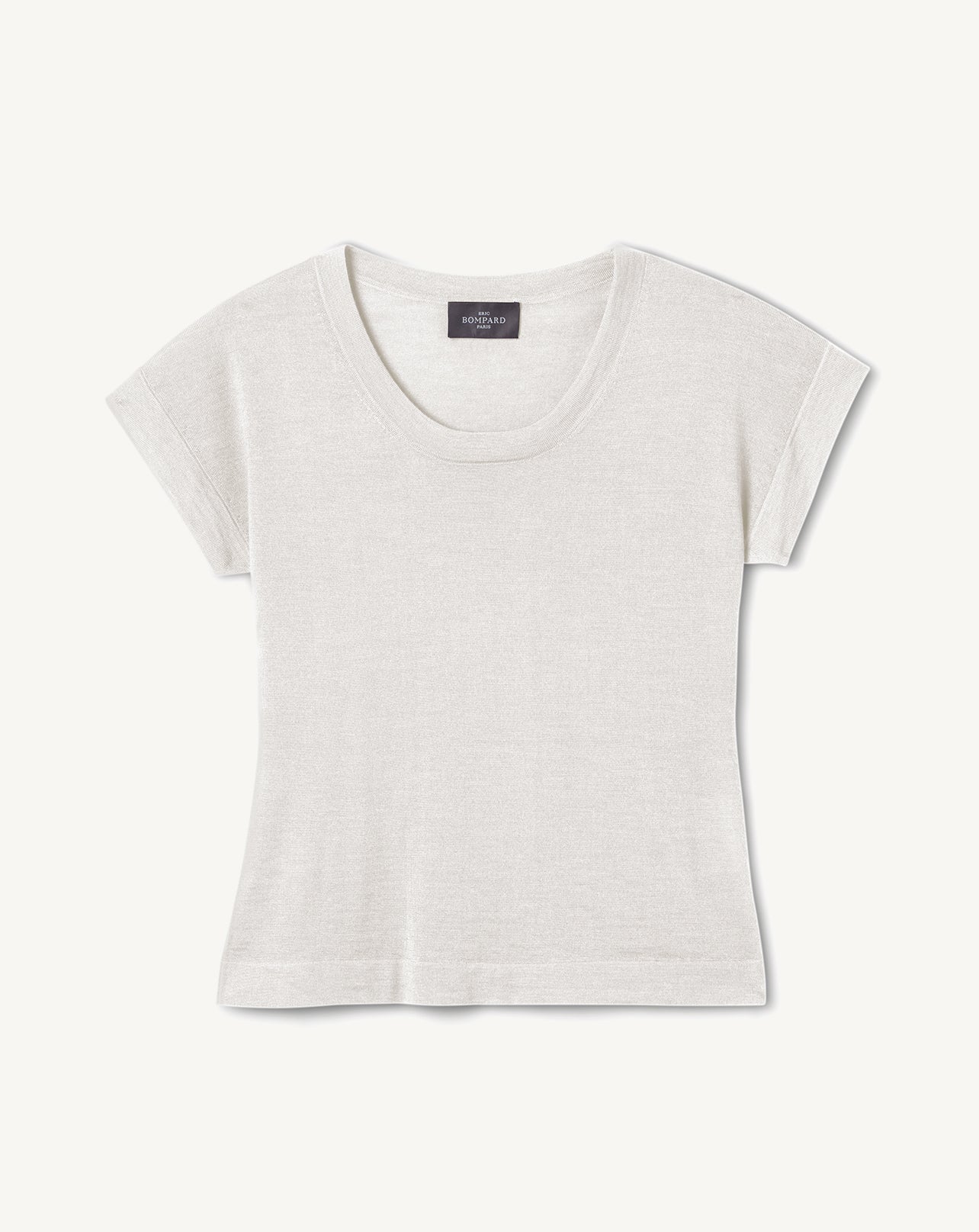 T-shirt col rond-PLATRE-70% cachemire 30% soie