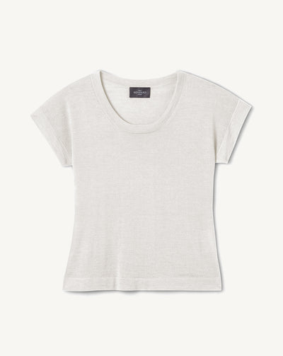 T-shirt col rond-PLATRE-70% cachemire 30% soie