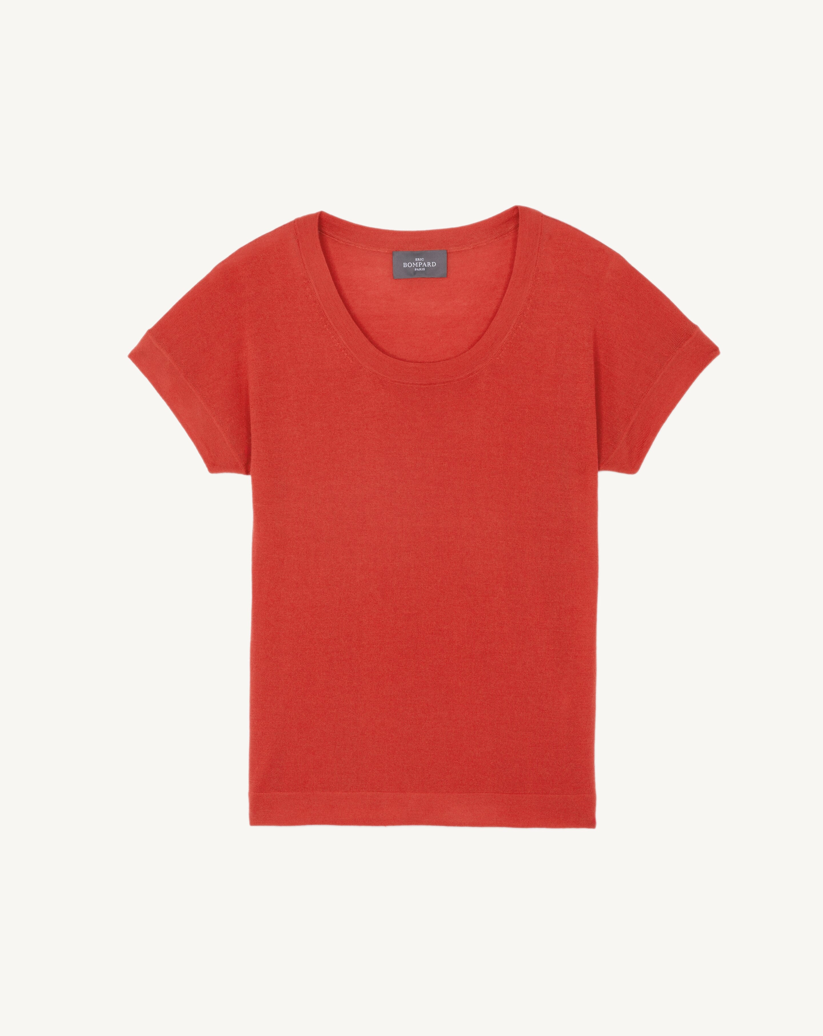T-shirt col rond-SANTA FE-70% cachemire 30% soie
