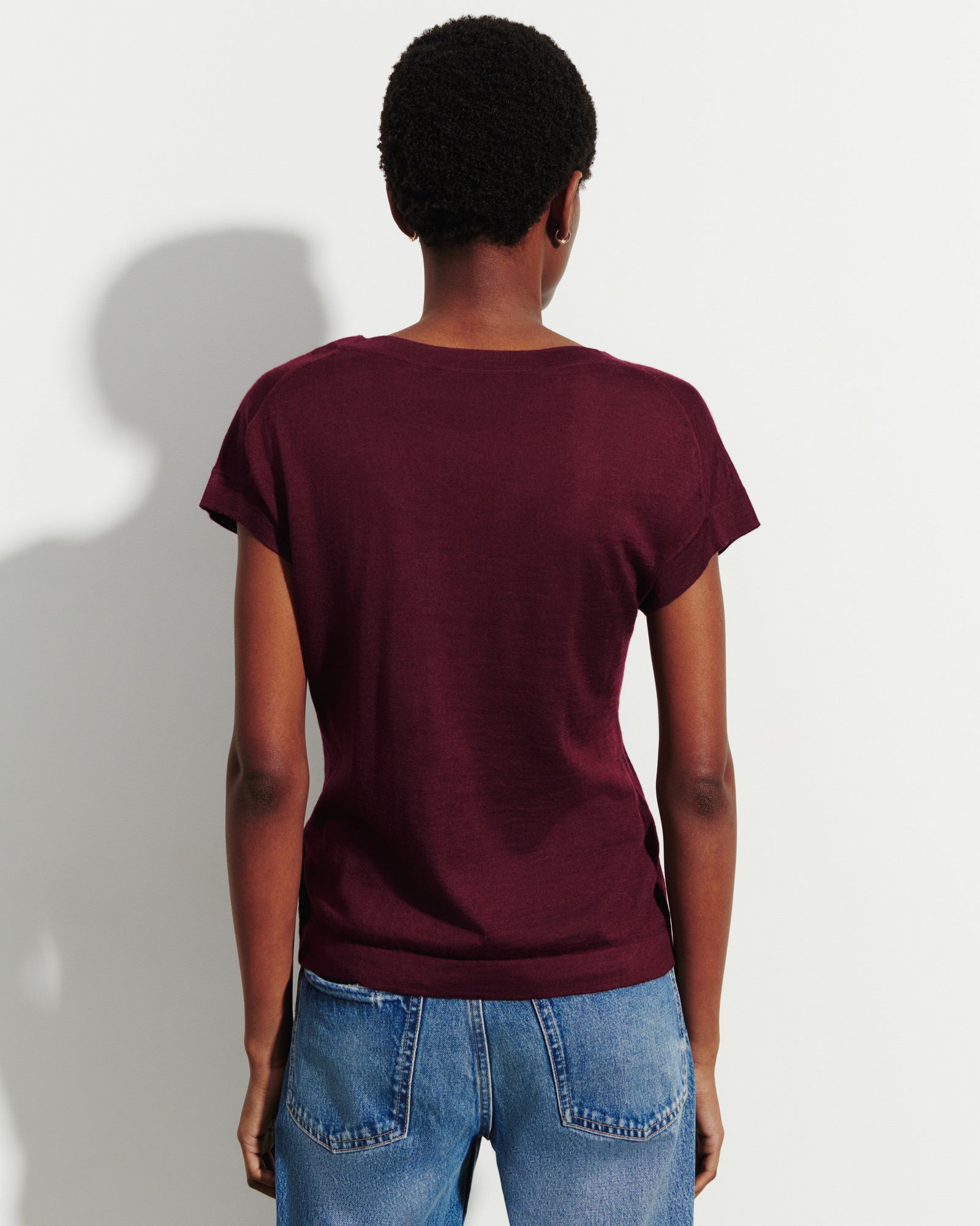 T-shirt col rond-OXALIS-70% cachemire 30% soie