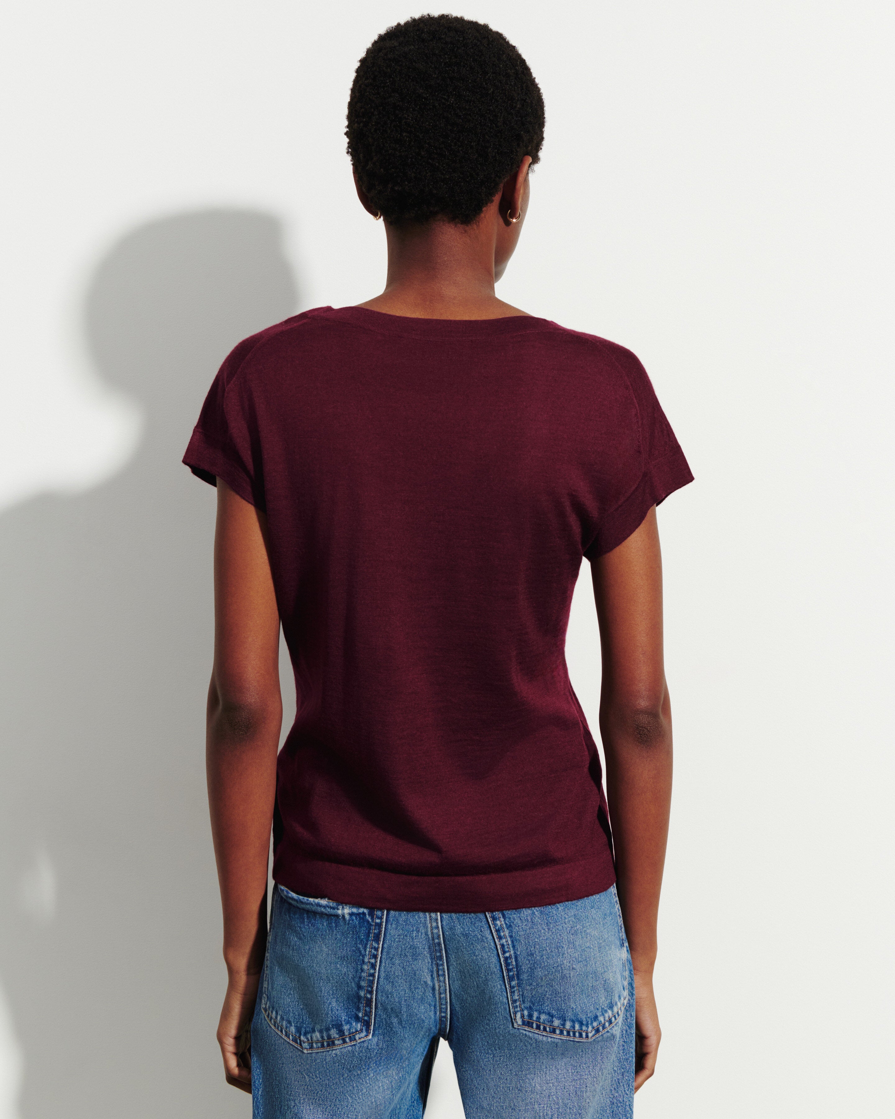 T-shirt col rond-OXALIS-70% cachemire 30% soie