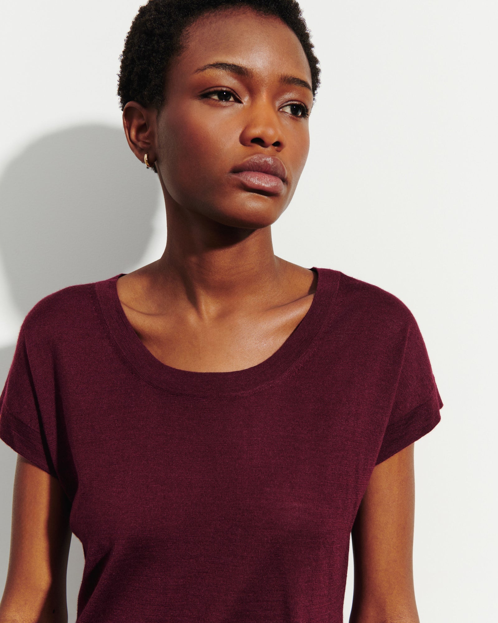 T-shirt col rond-OXALIS-70% cachemire 30% soie