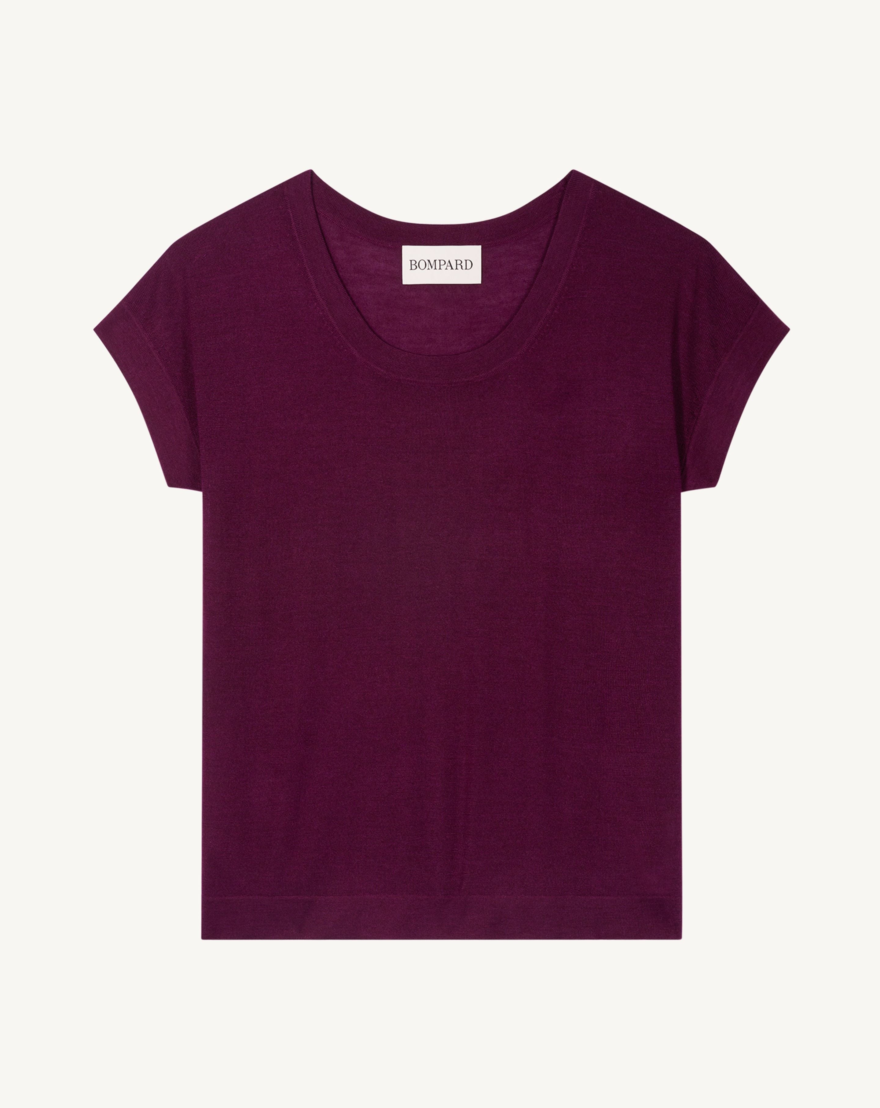 T-shirt col rond-OXALIS-70% cachemire 30% soie