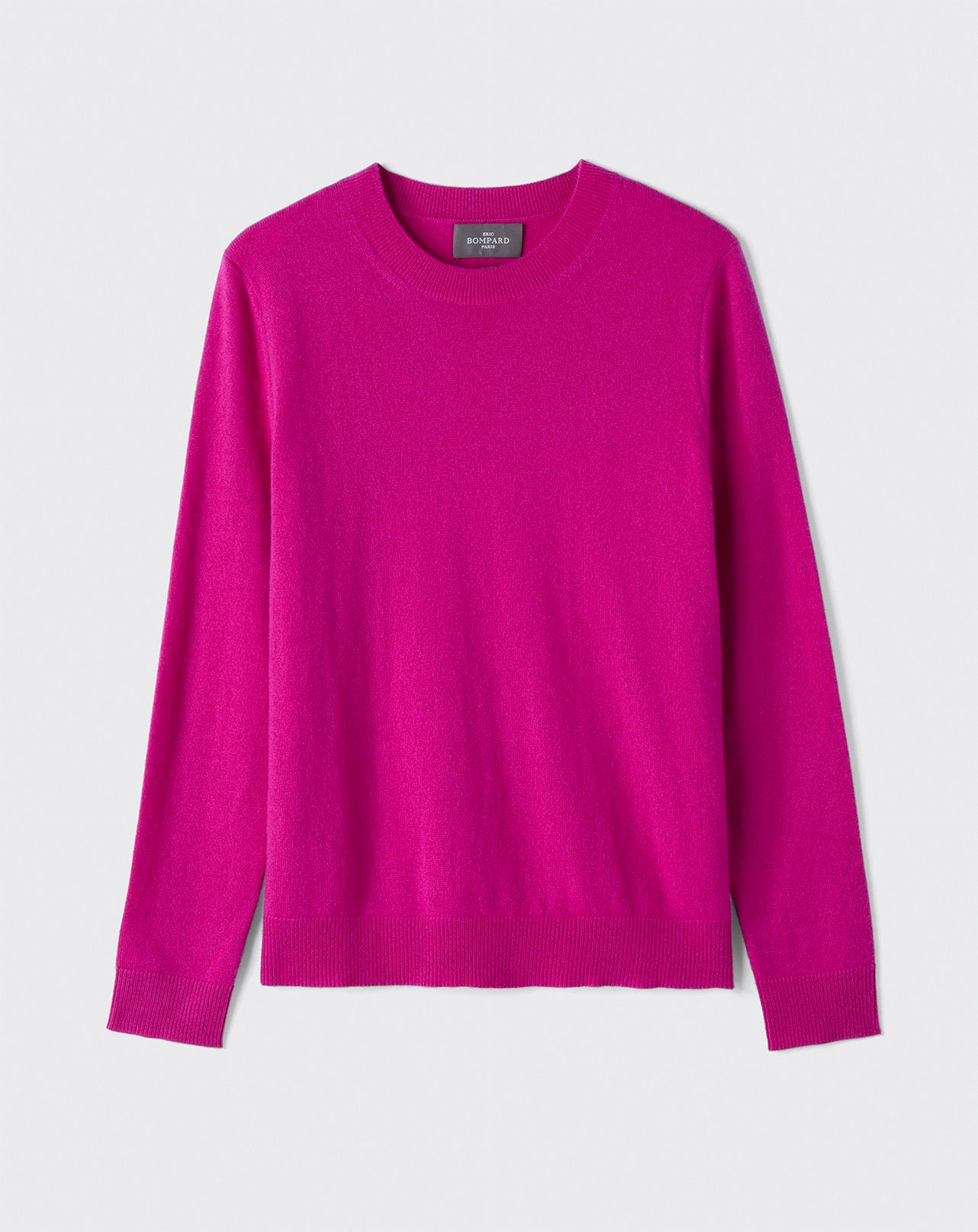 Pull col rond ample-FUCHSIA-100% CACHEMIRE