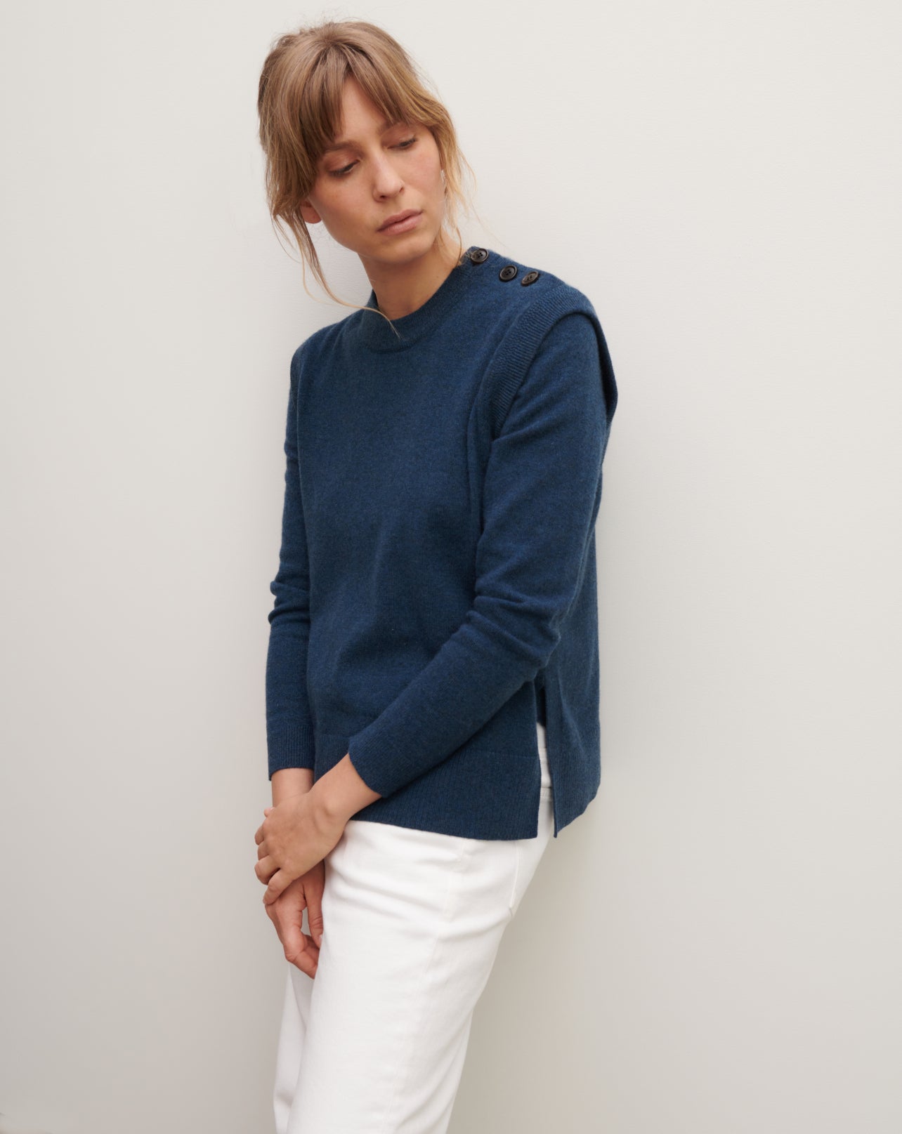 Col rond sans manches-AIZOME-100% cachemire