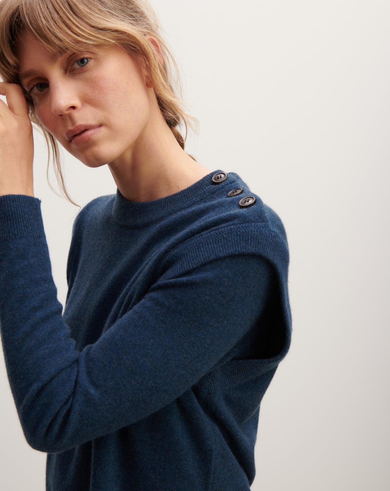 Col rond sans manches-AIZOME-100% cachemire