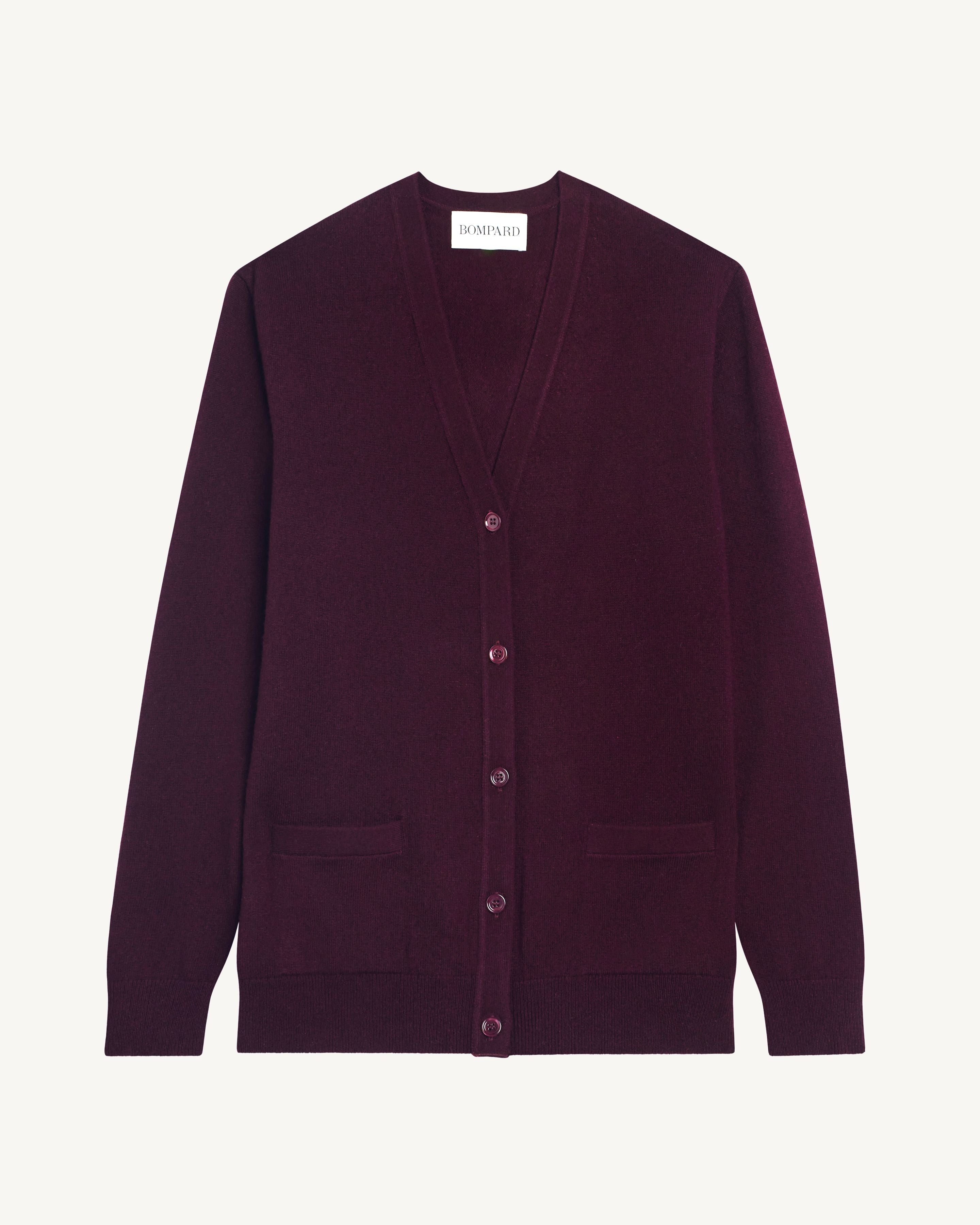 Gilet Origines-GRENAT-100% cachemire