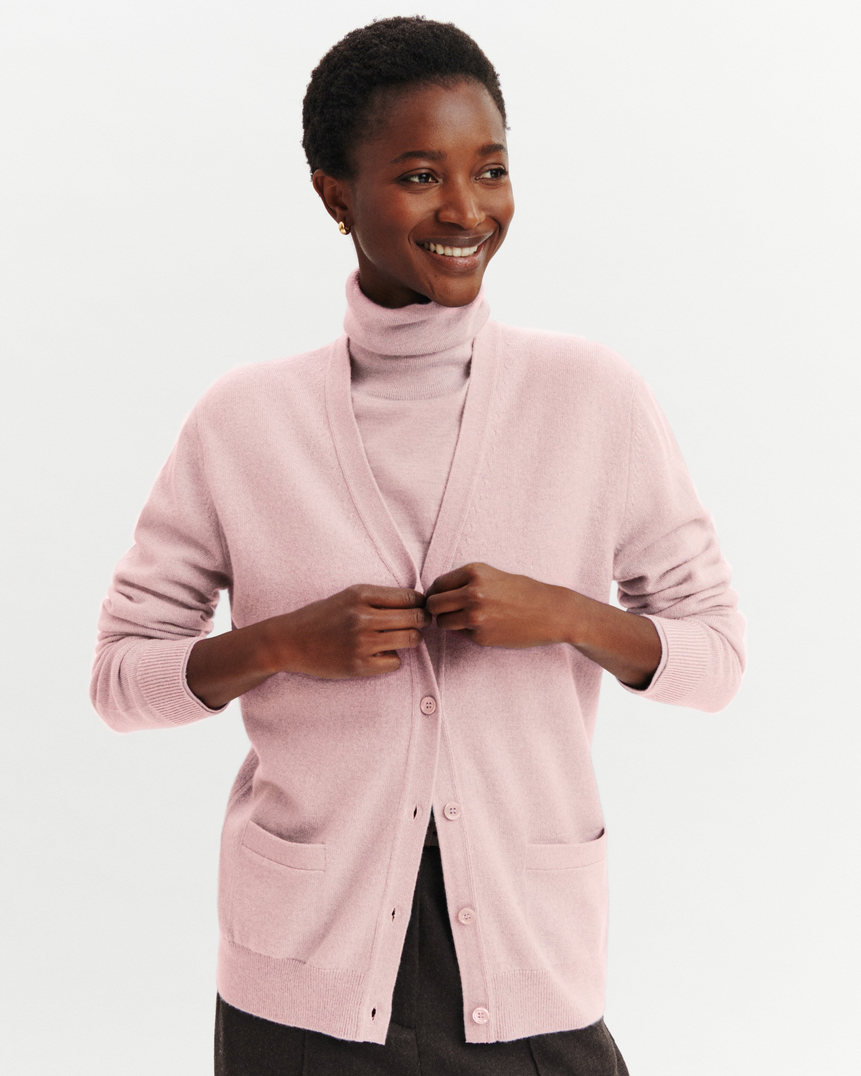 Gilet Origines-ROSE QUARTZ-100% cachemire