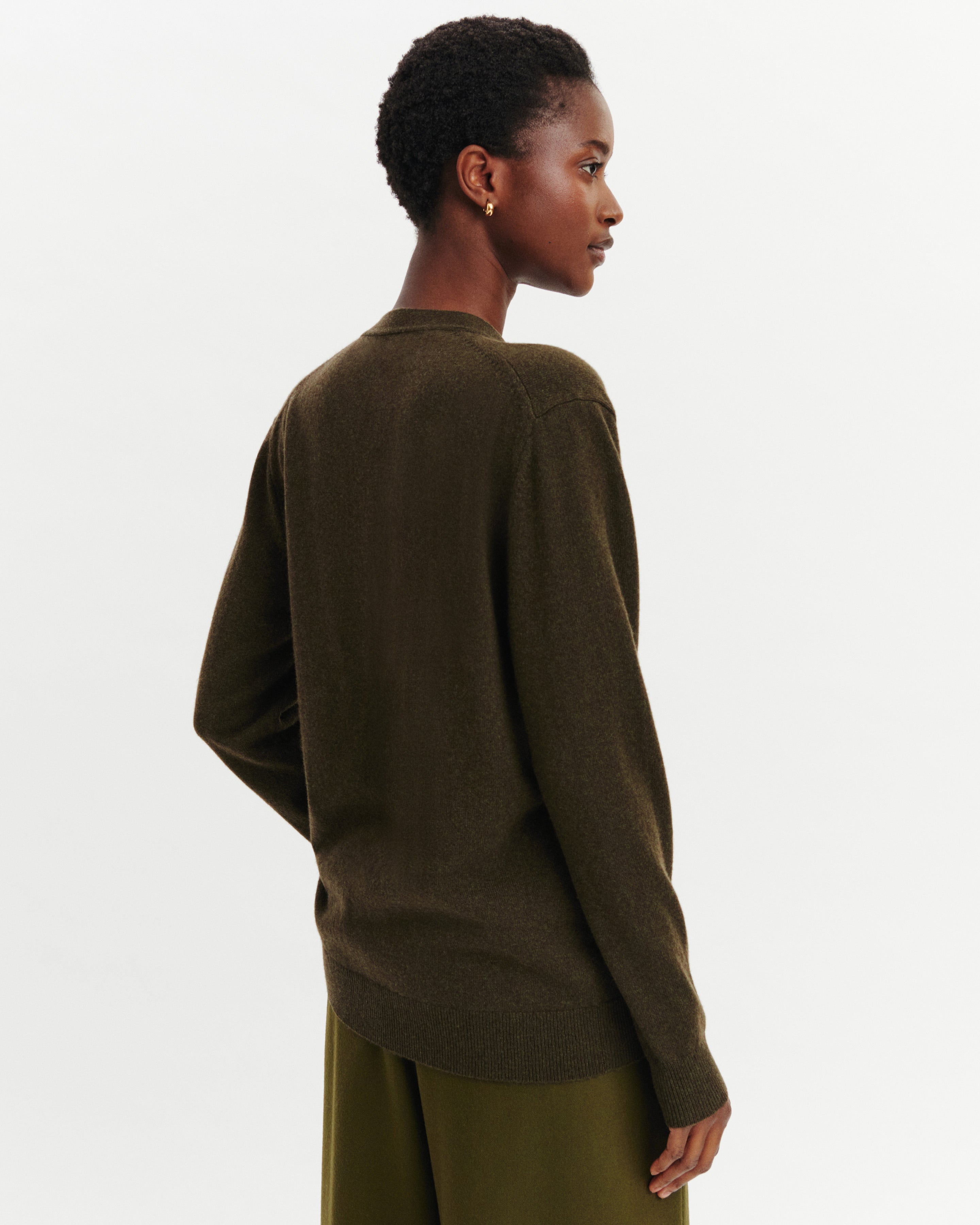 Gilet Origines-KAKI KOMBU-100% cachemire