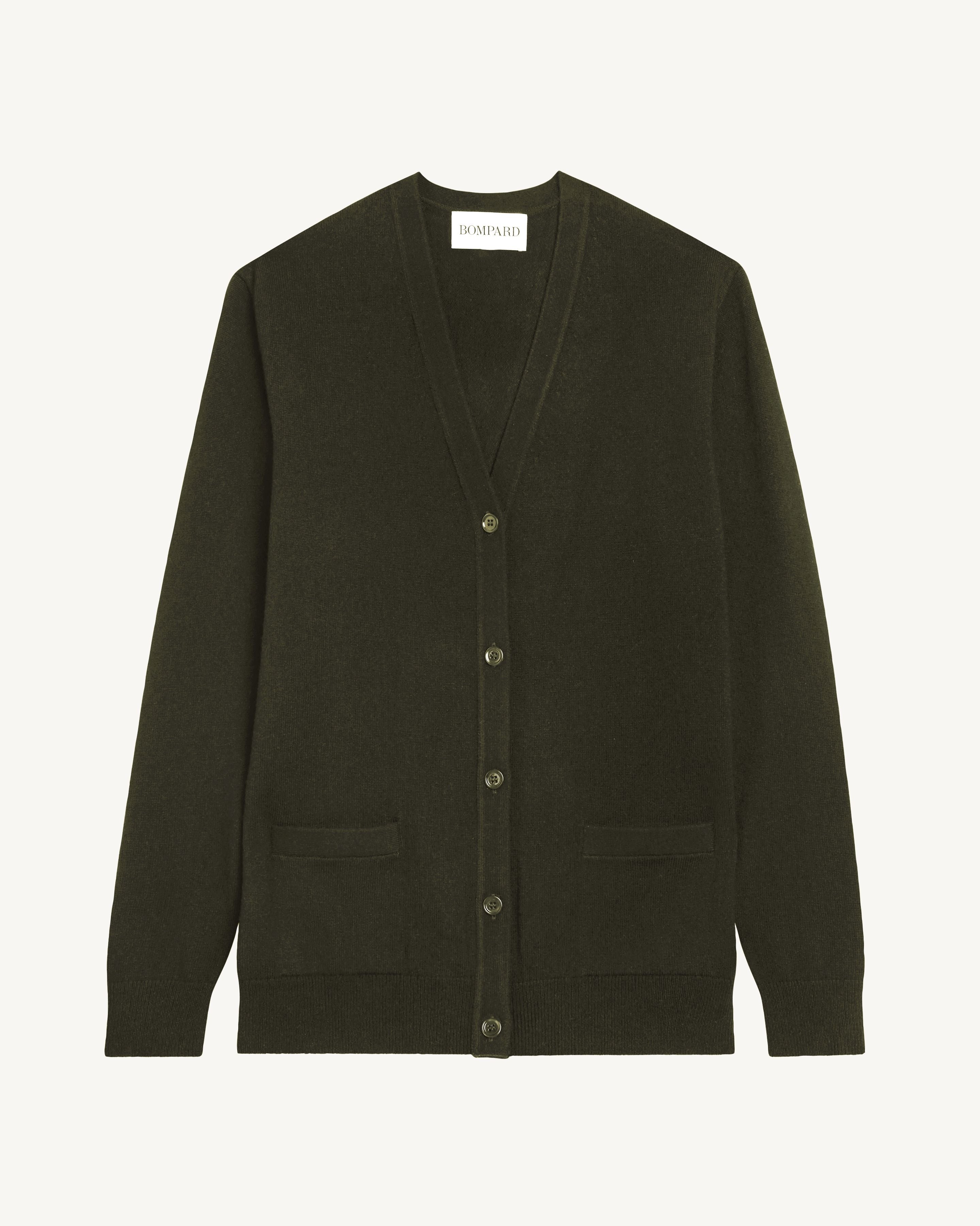 Gilet Origines-KAKI KOMBU-100% cachemire