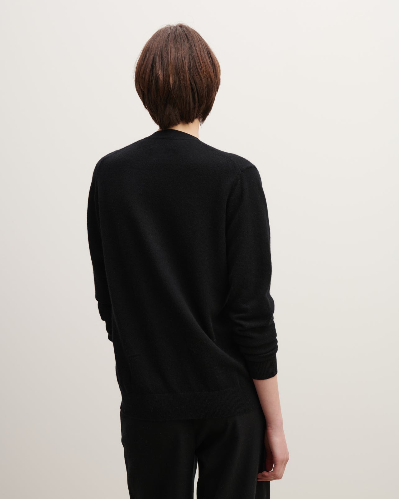 Gilet classique-NOIR-100% CACHEMIRE