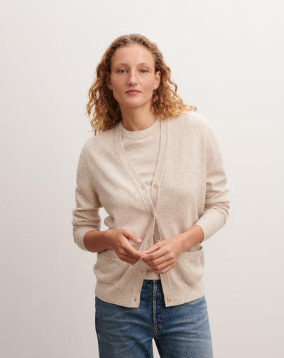 Gilet classique-TOURTERELLE-100% cachemire