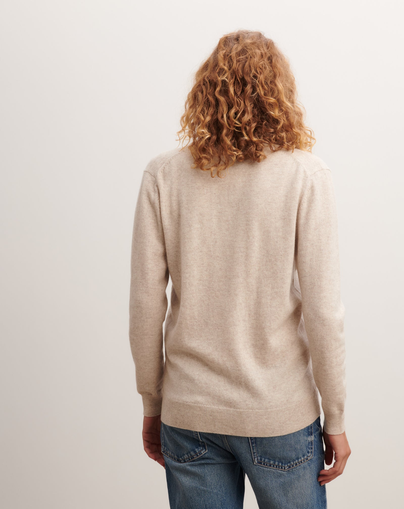 Gilet classique-TOURTERELLE-100% cachemire