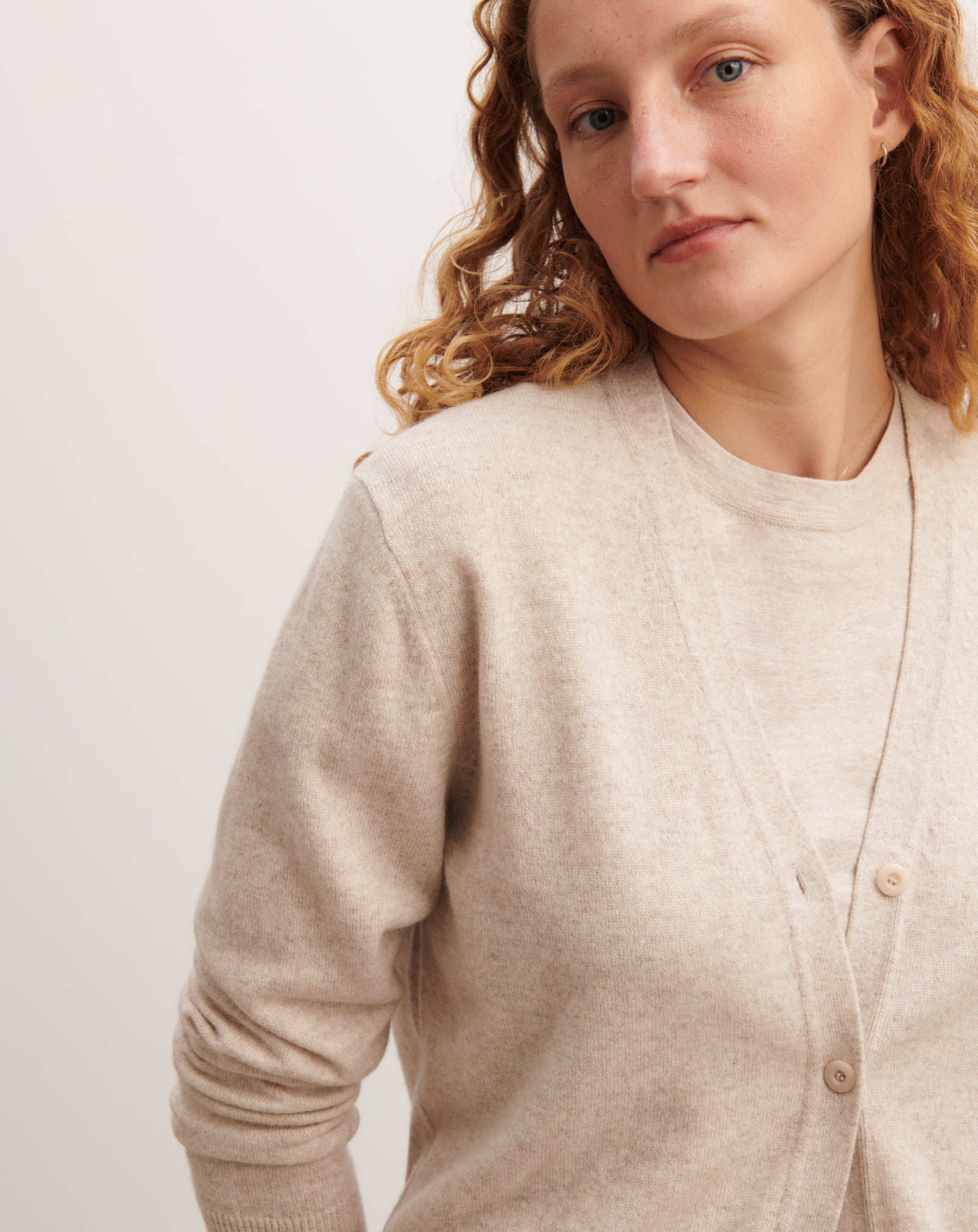 Gilet classique-TOURTERELLE-100% cachemire