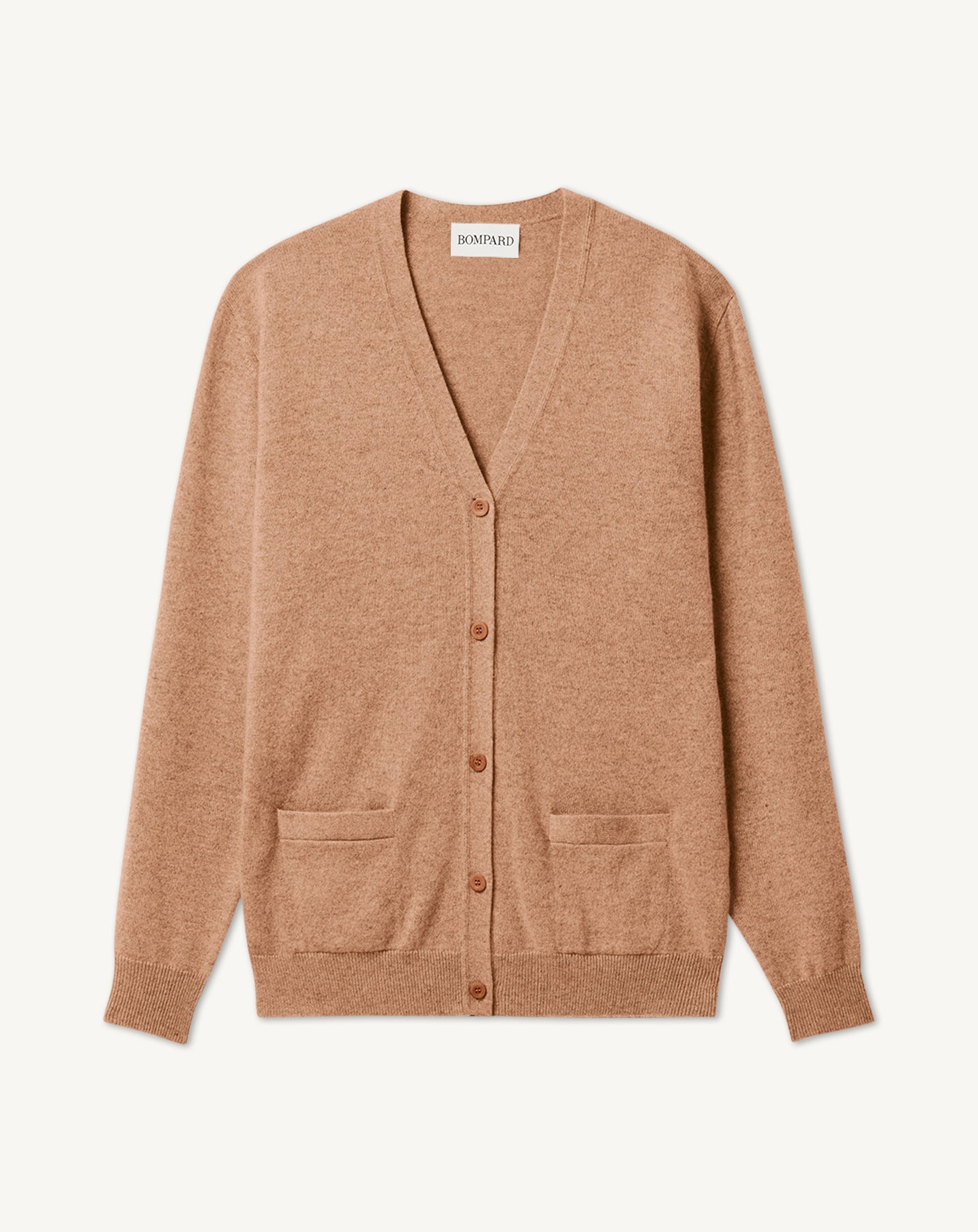 Gilet classique-CARAMEL-100% CACHEMIRE