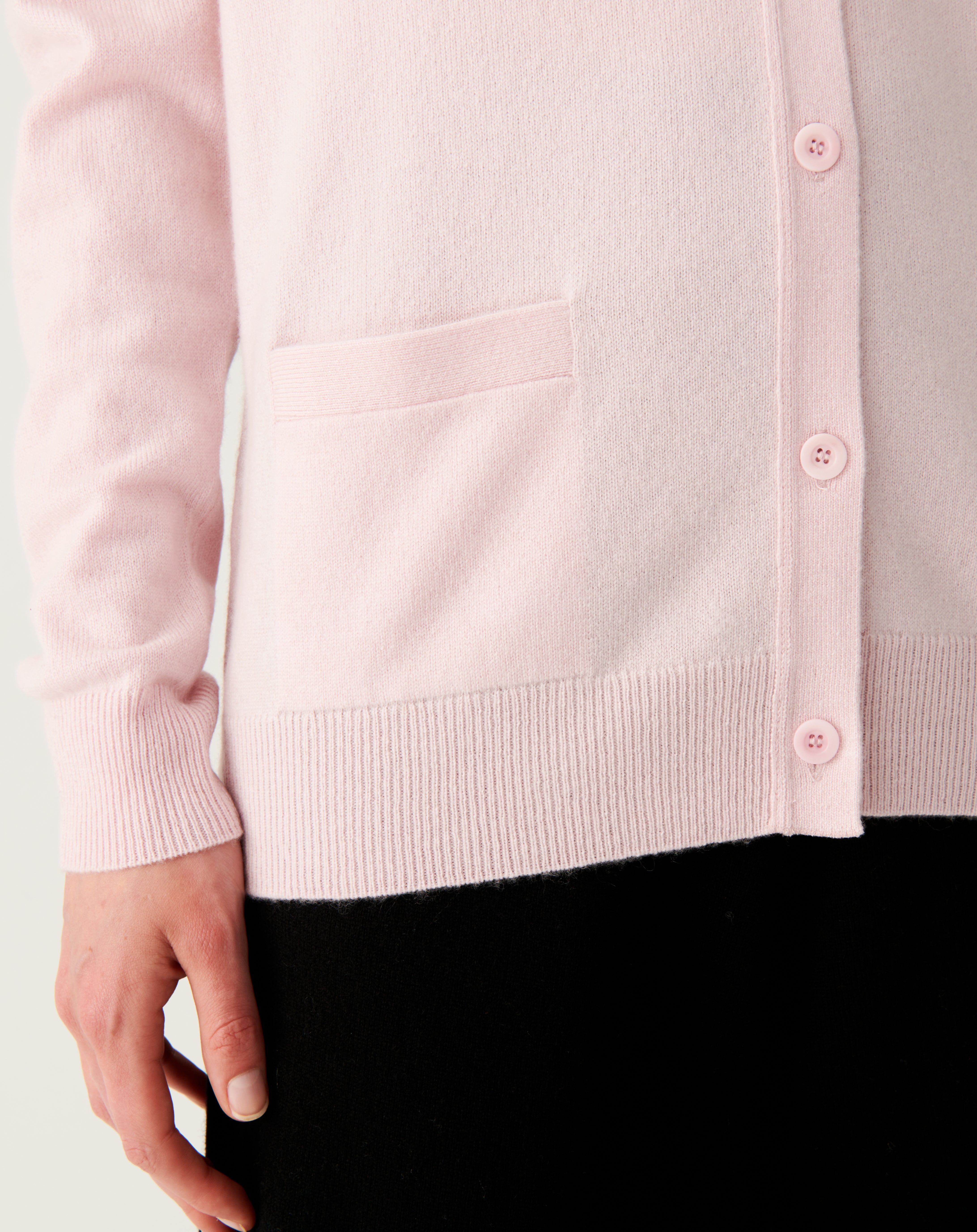 Gilet classique-CERISIER-100% CACHEMIRE