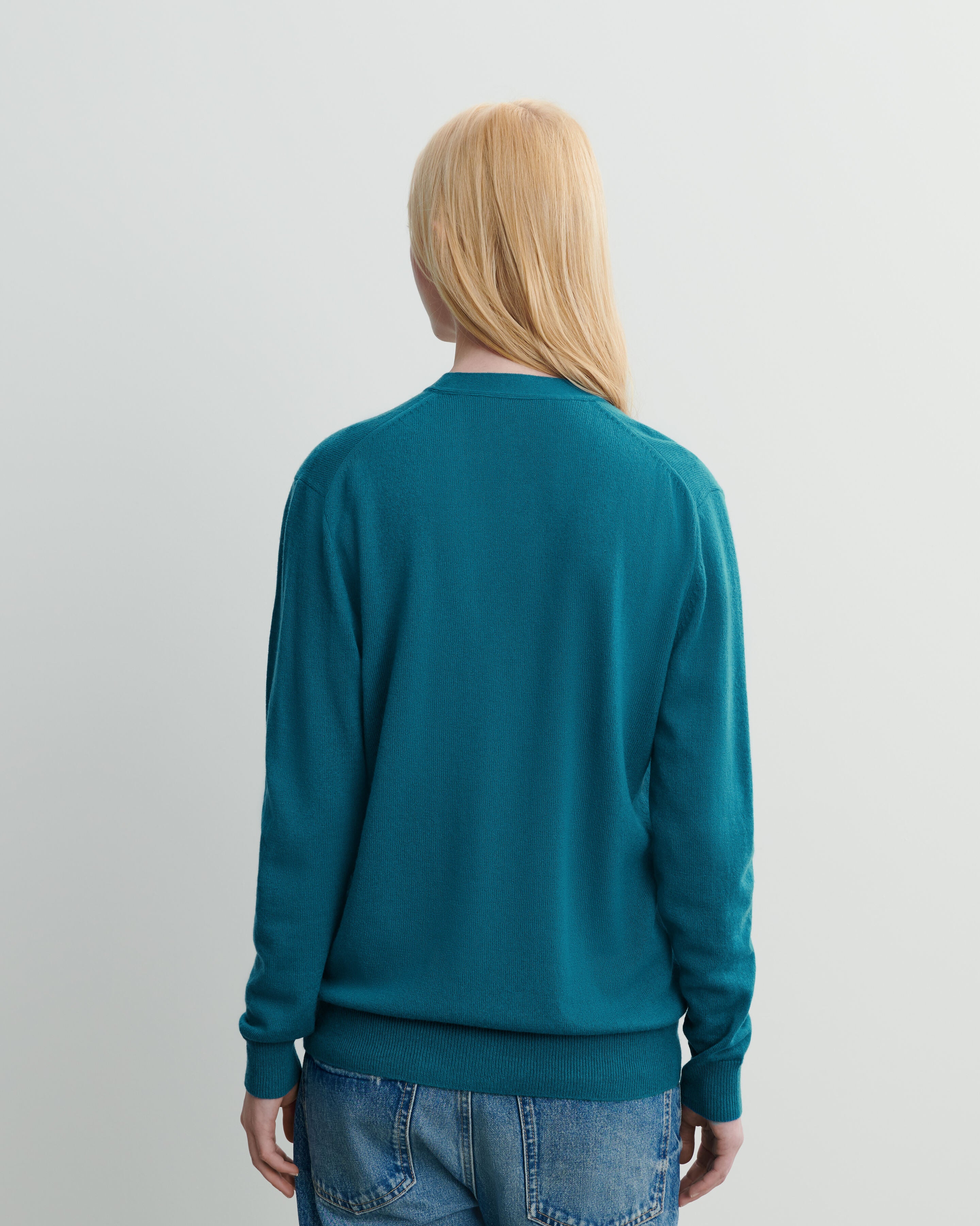 Gilet classique-BLEU PAGODE-100% cachemire