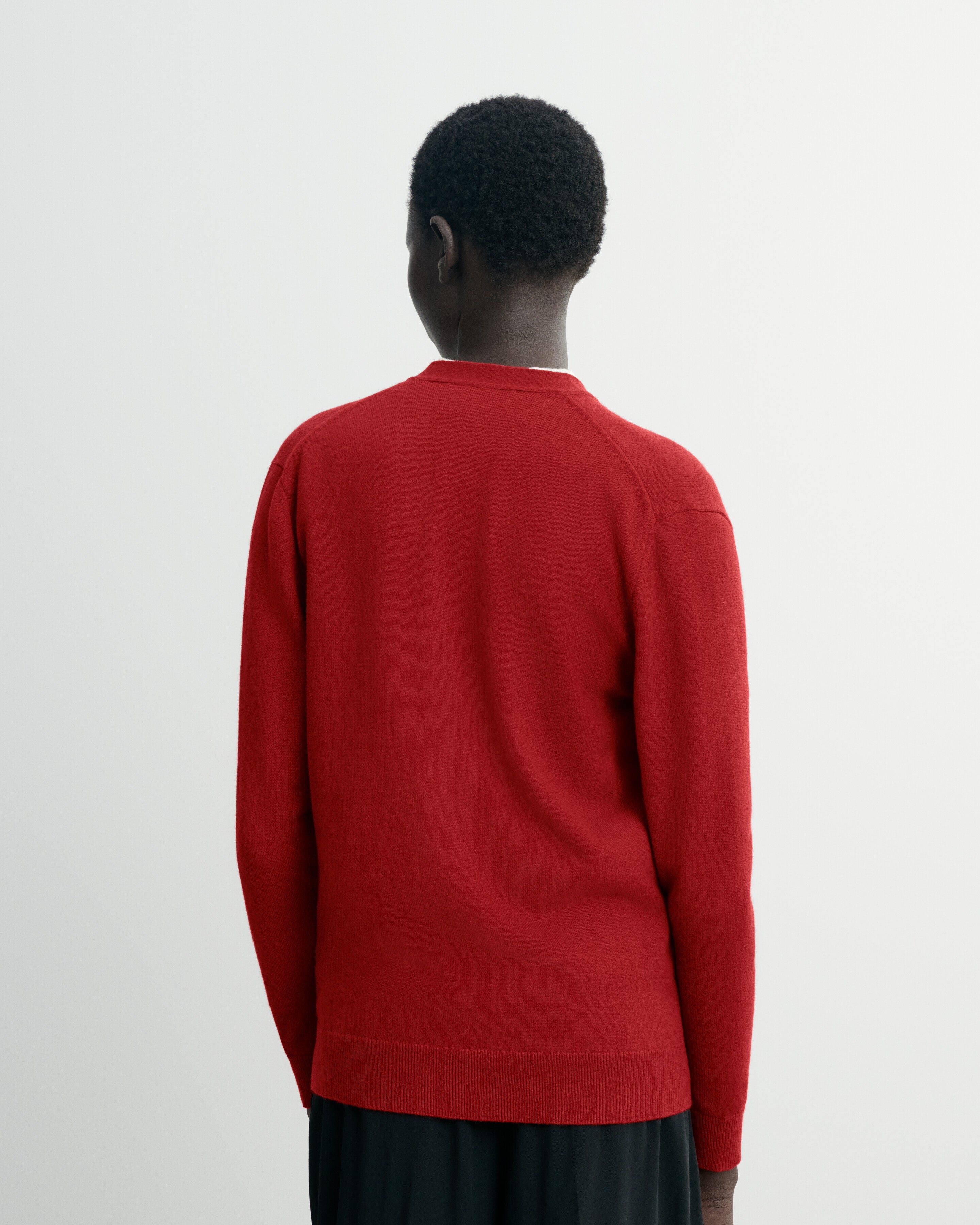 Gilet classique-ROUGE TANGO-100% cachemire