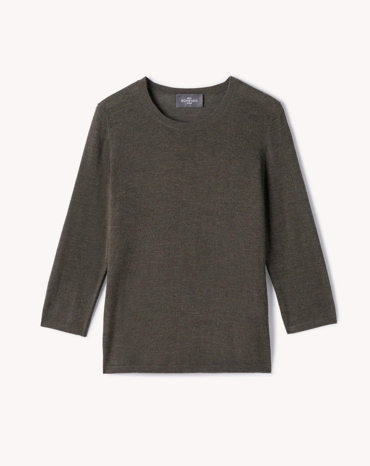 Pull col rond -KAKI OMBRE-70% cachemire 30% soie