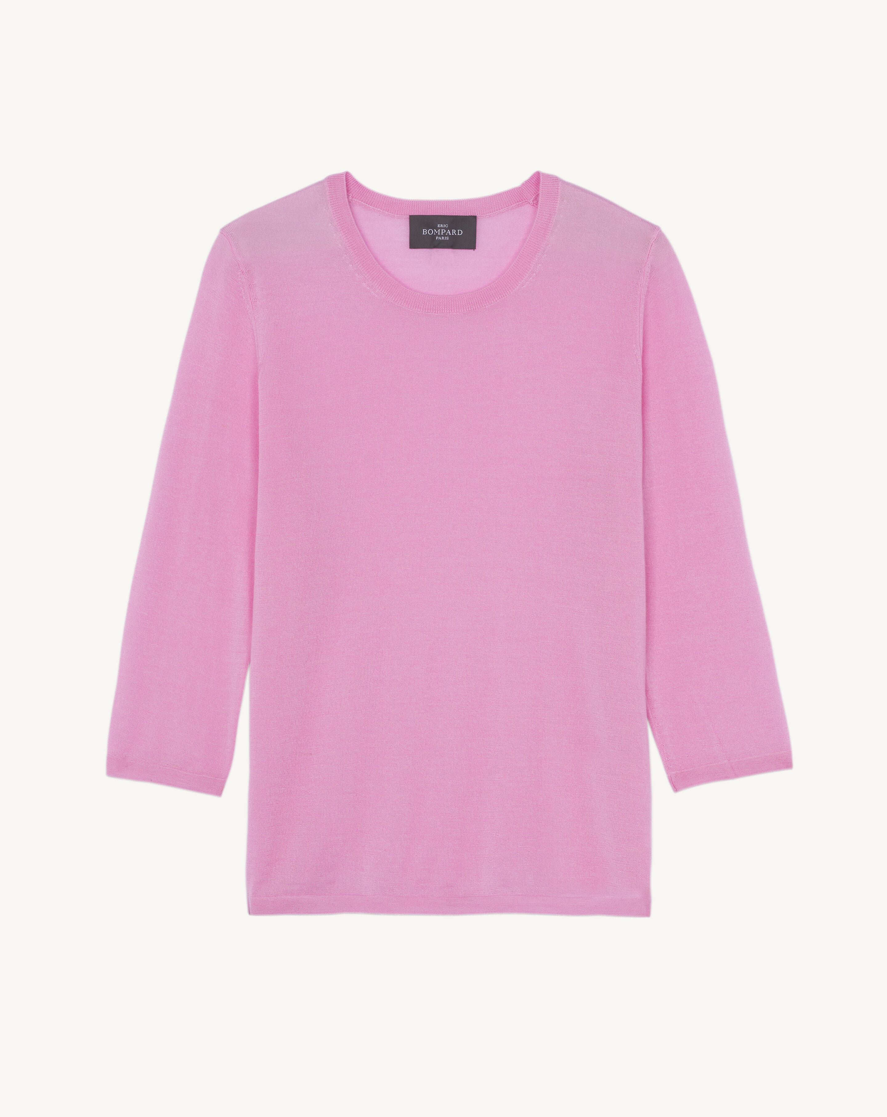 Pull col rond -ROSE INDIEN-70% cachemire 30% soie