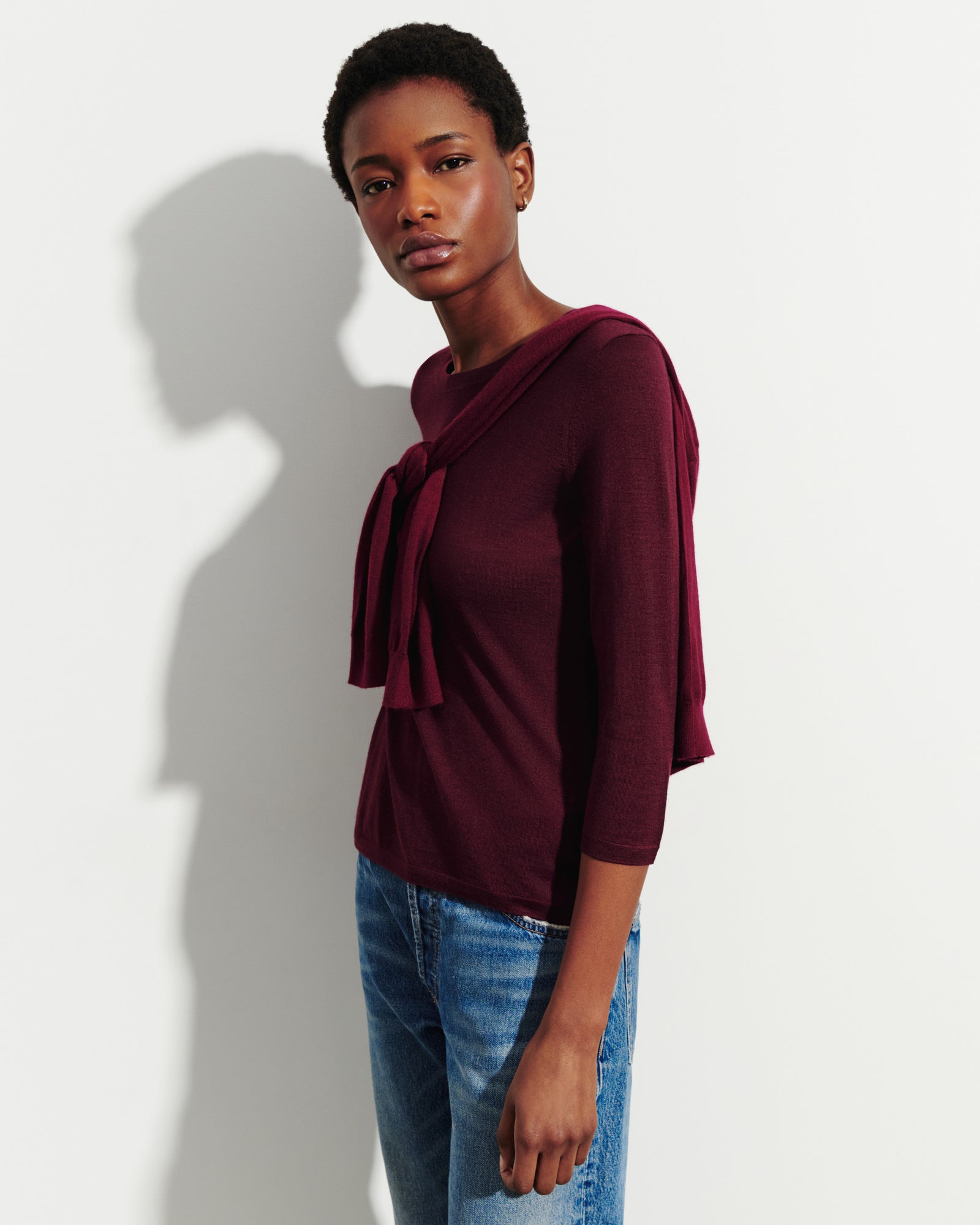 Pull col rond -OXALIS-70% cachemire 30% soie