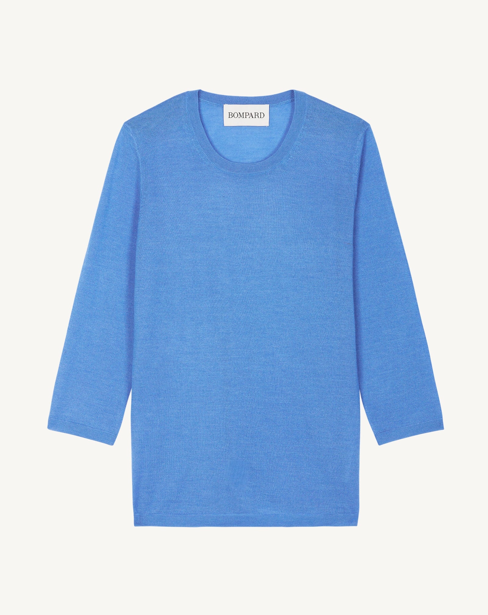 Pull col rond -BLEU ALTHEA-70% cachemire 30% soie