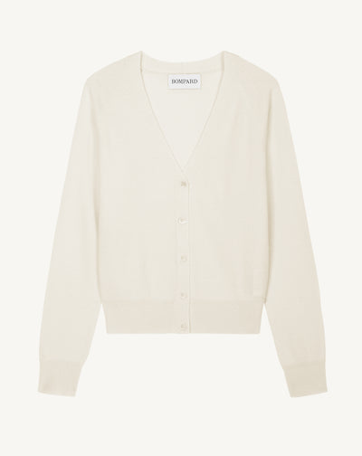 Gilet manches raglan-NATUREL-100% CACHEMIRE