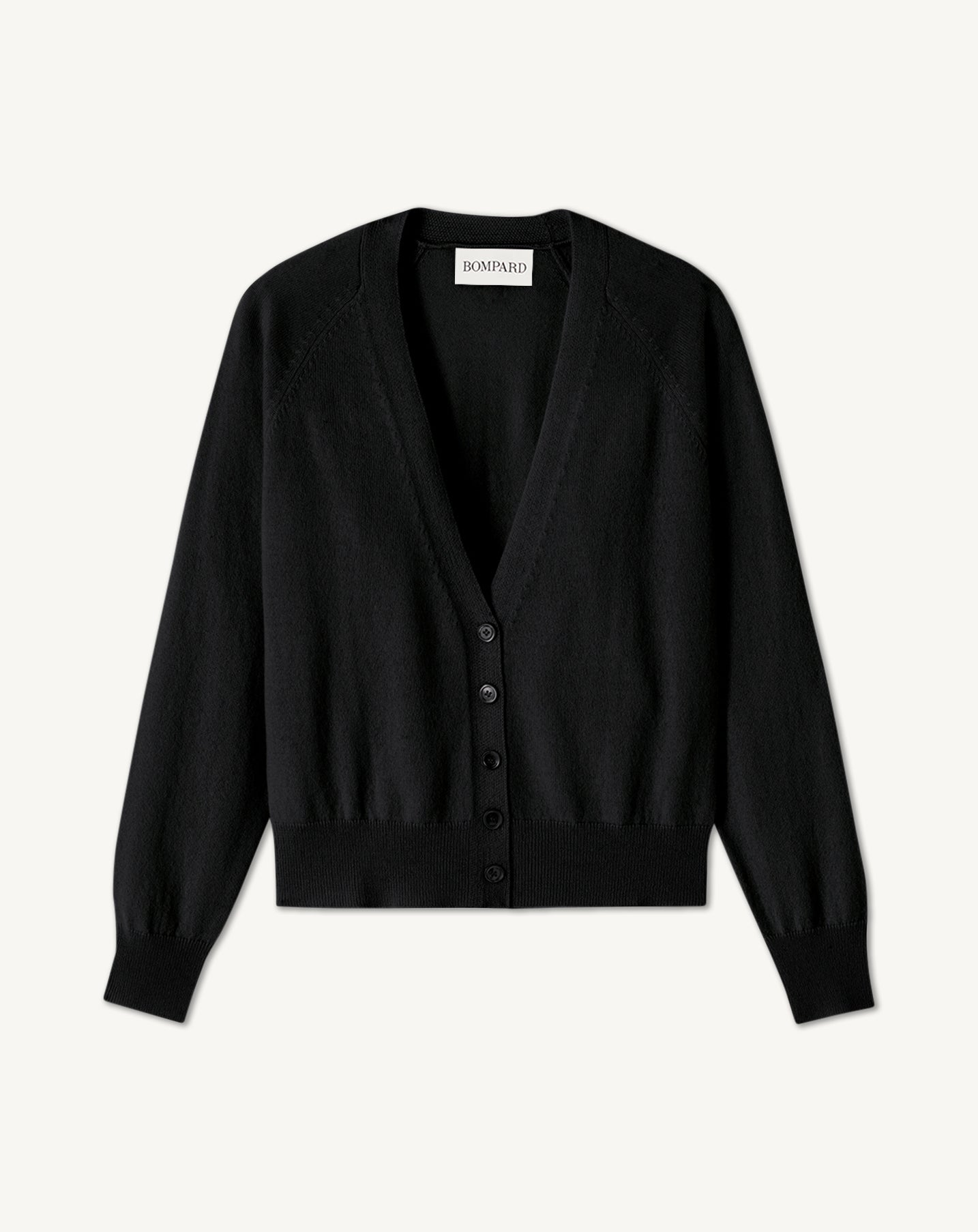 Gilet manches raglan-NOIR-100% cachemire