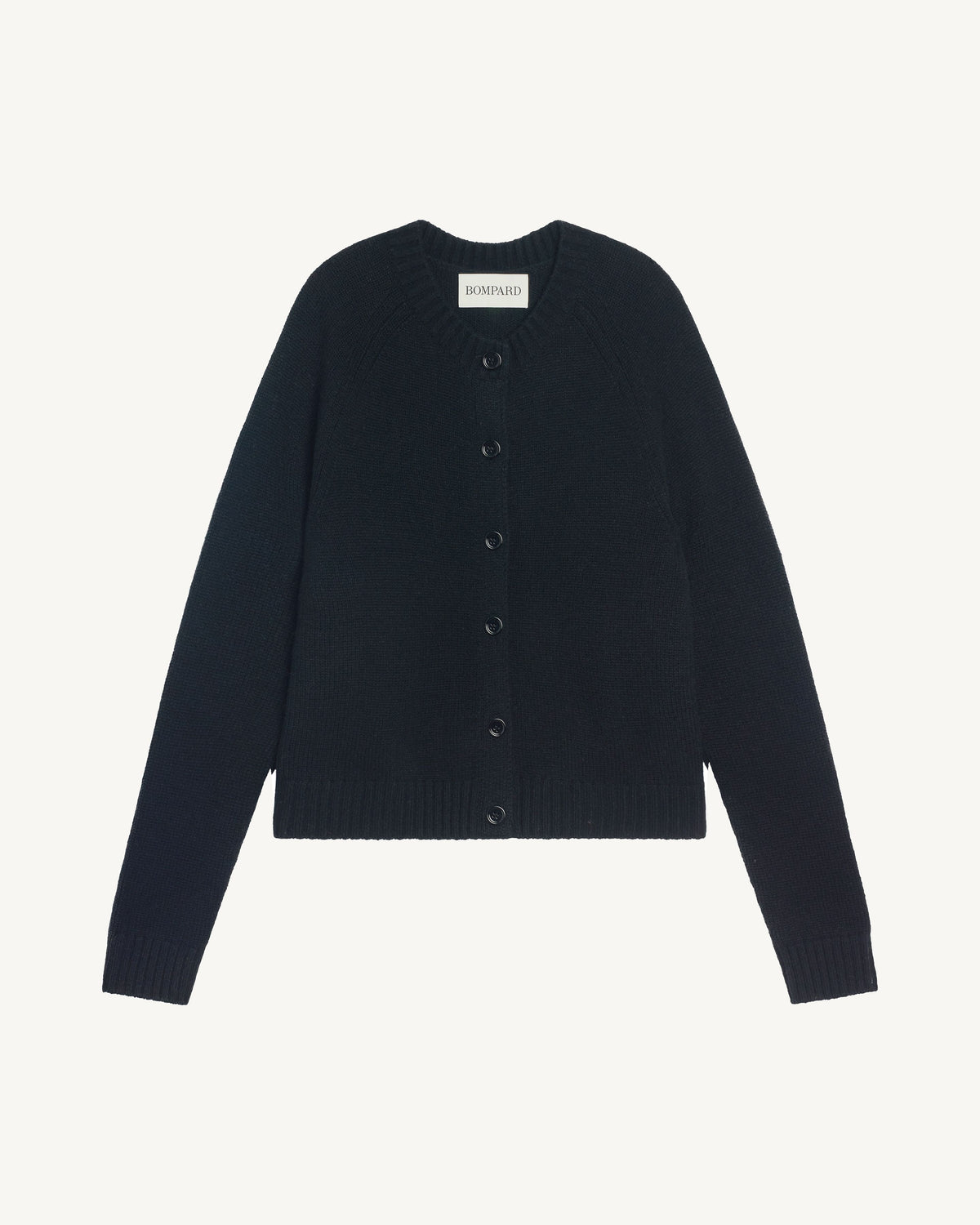 Gilet manches raglan-NOIR-100% cachemire