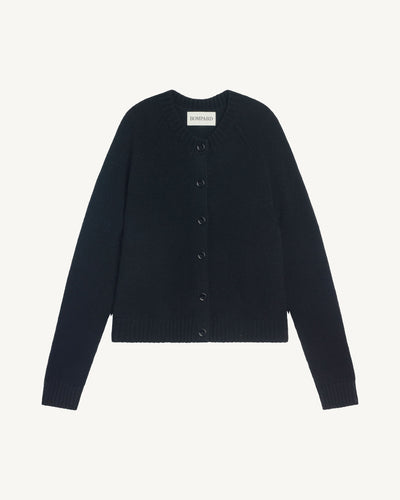 Gilet manches raglan-NOIR-100% cachemire
