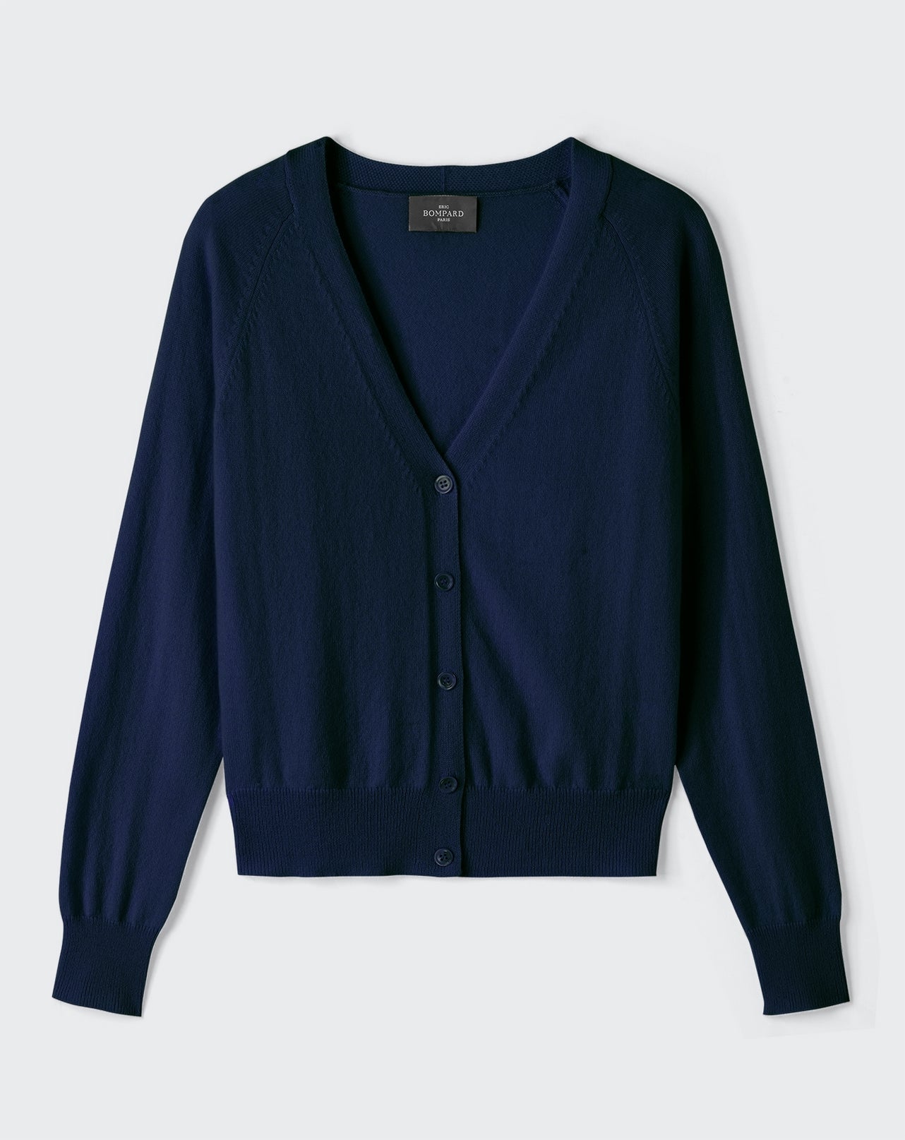 Gilet manches raglan-MARINE-100% CACHEMIRE