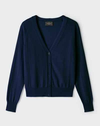 Gilet manches raglan-MARINE-100% CACHEMIRE