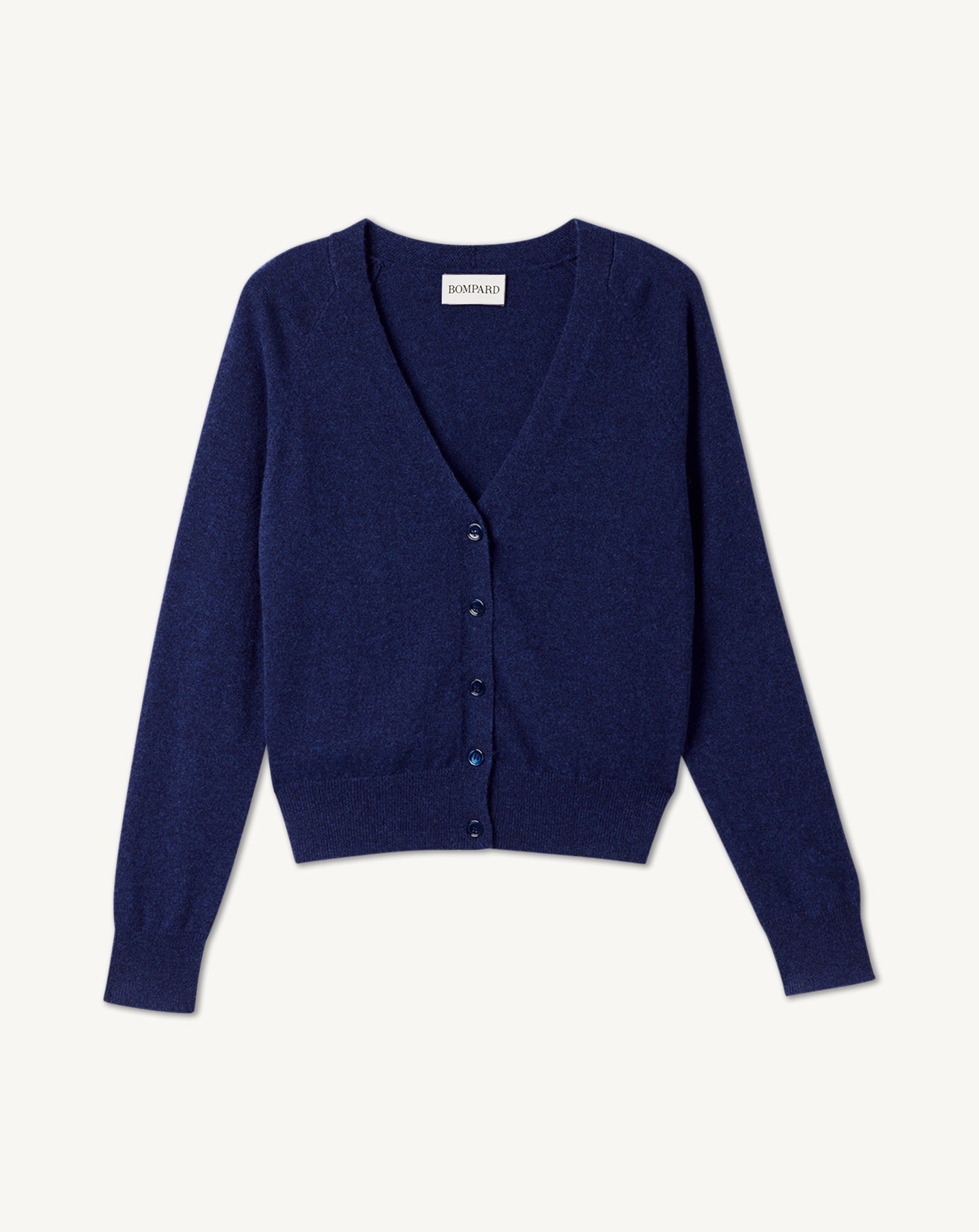 Gilet manches raglan-BLEU NOCTURNE-100% CACHEMIRE