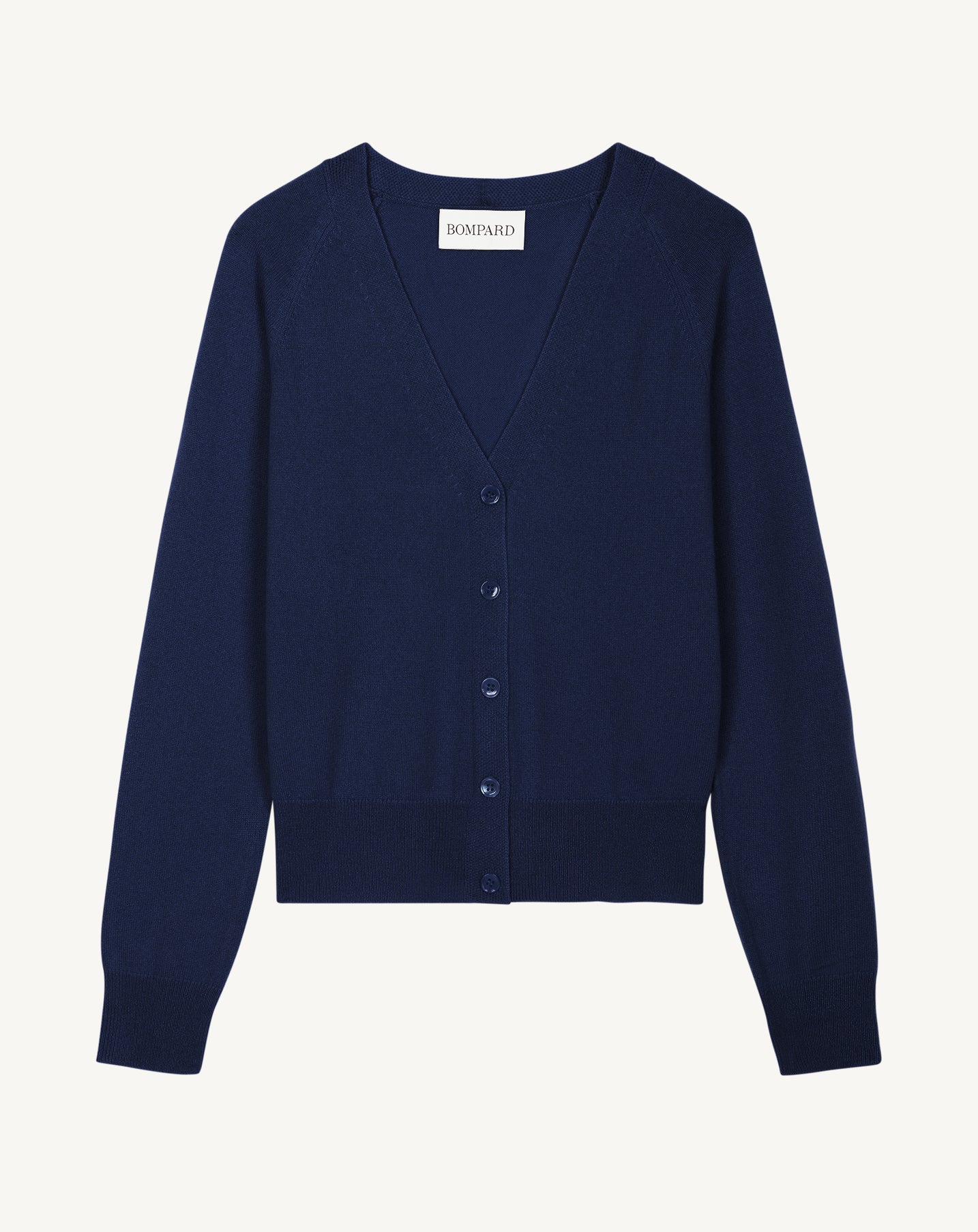 Gilet manches raglan-BLEU NOCTURNE-100% CACHEMIRE