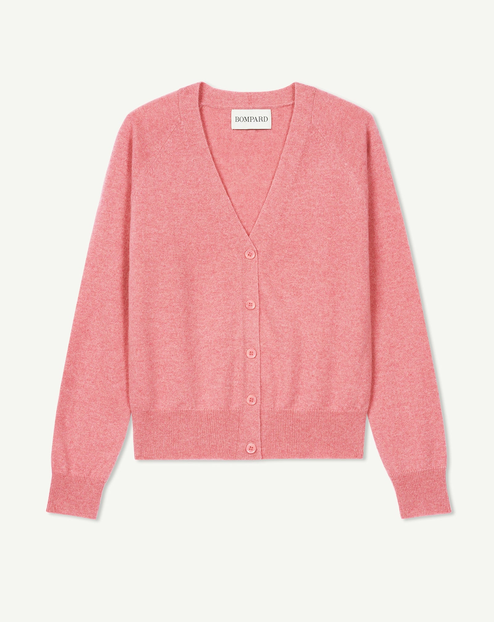 Gilet manches raglan-ROSE CAMEO-100% cachemire