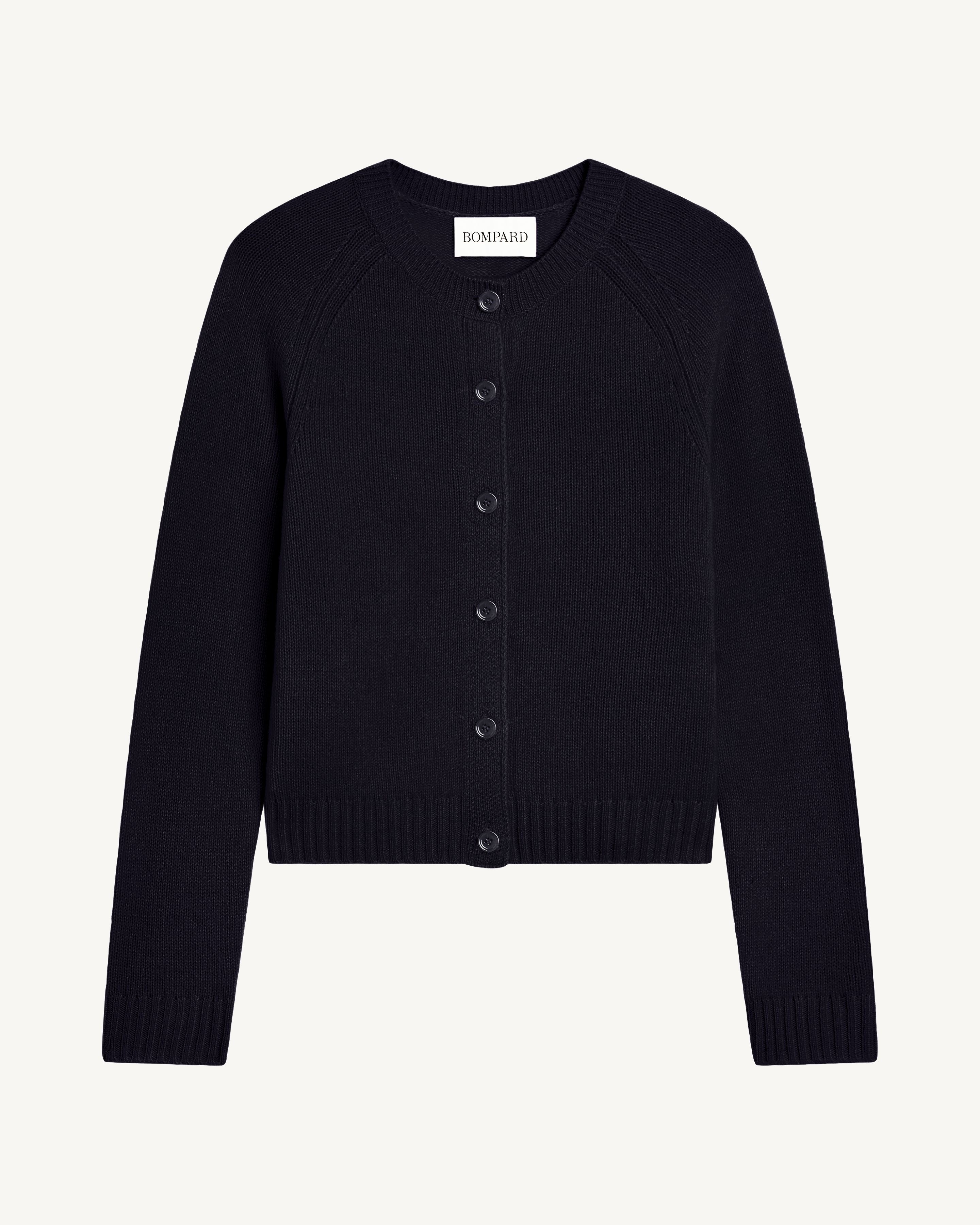 Cardigan manches raglan-NOIR-100% cachemire