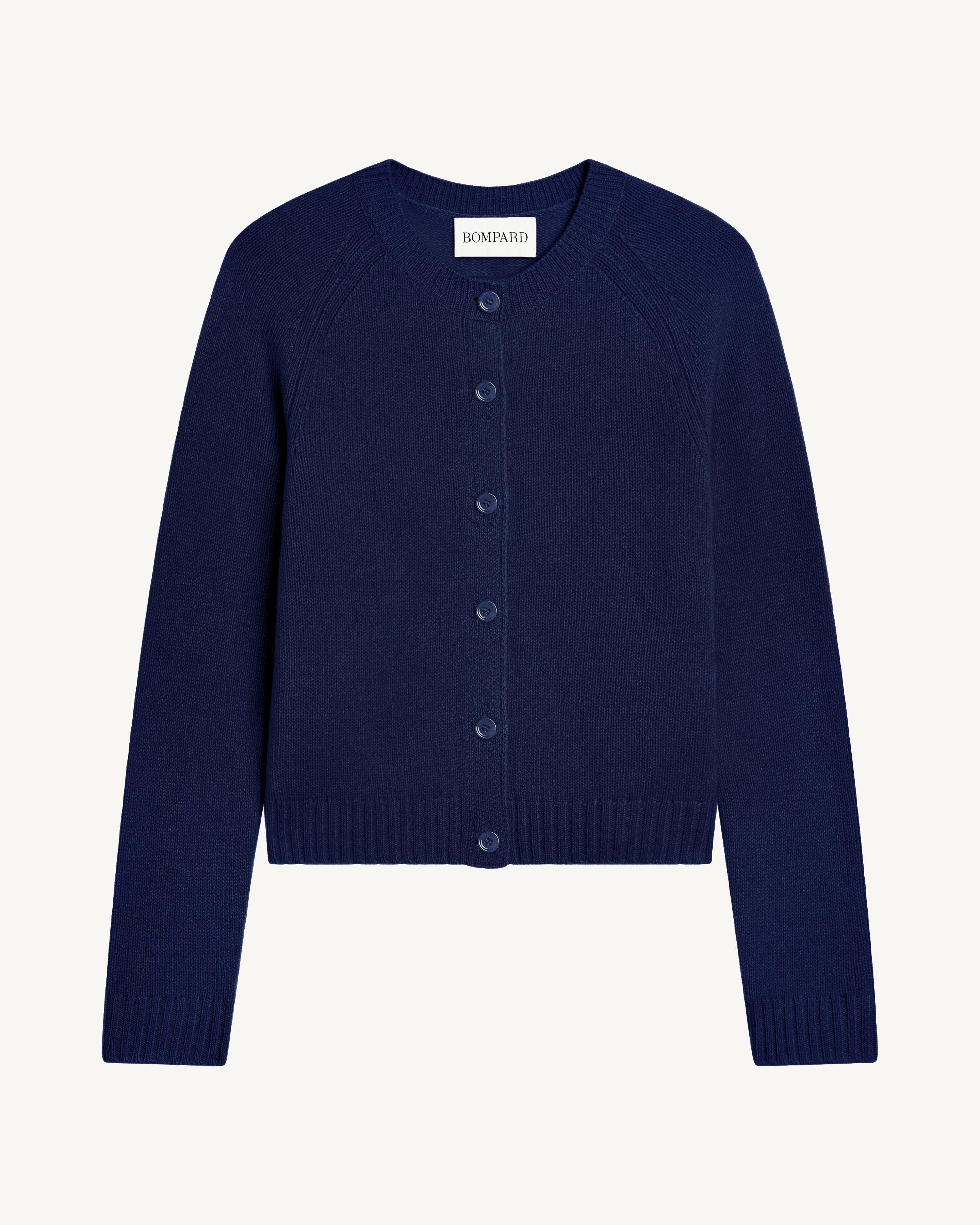 Cardigan manches raglan-MARINE-100% cachemire