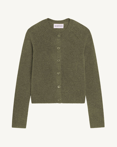 Cardigan manches raglan-ARGILE-100% cachemire