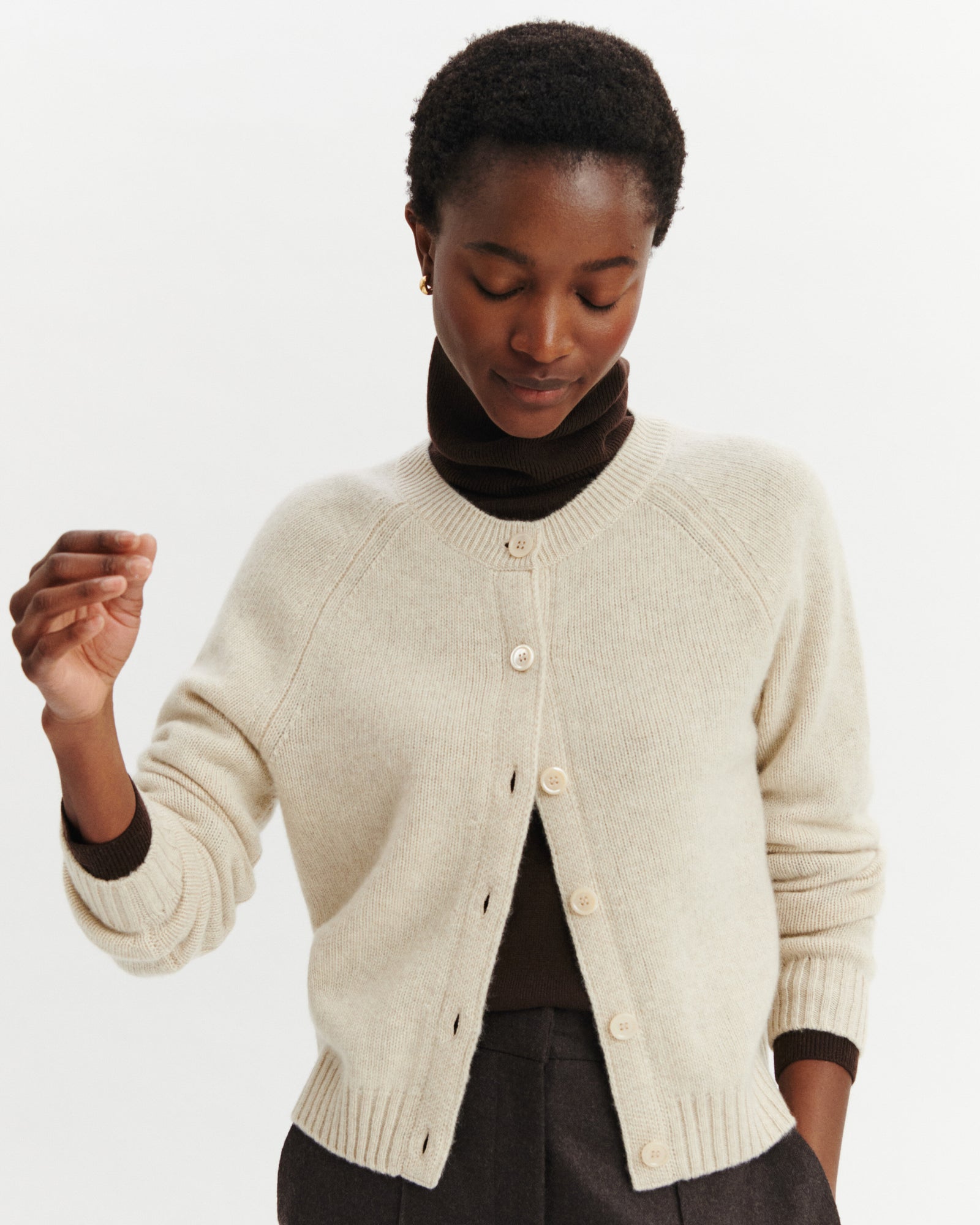 Cardigan manches raglan-AVOINE-100% cachemire