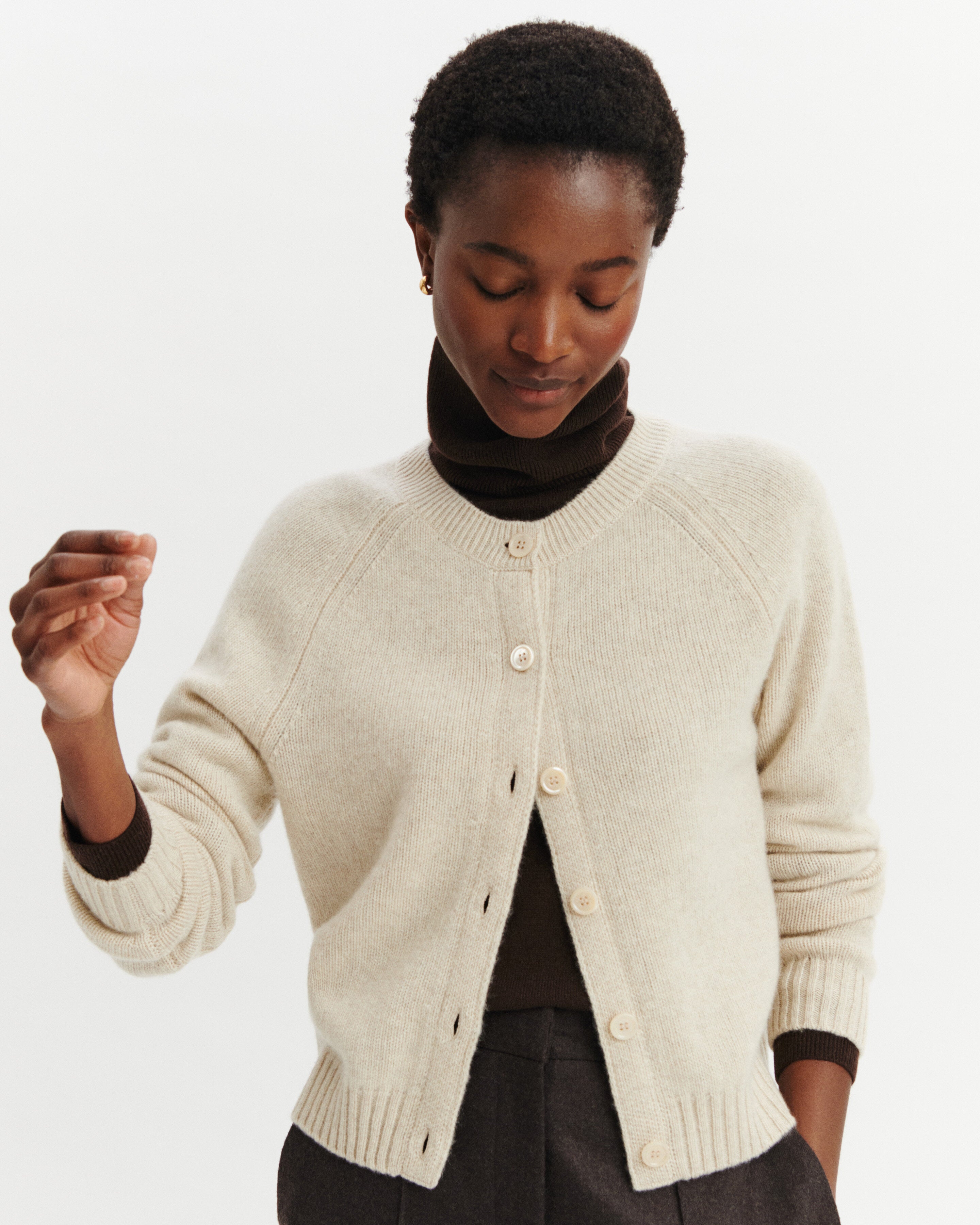 Cardigan manches raglan-AVOINE-100% cachemire