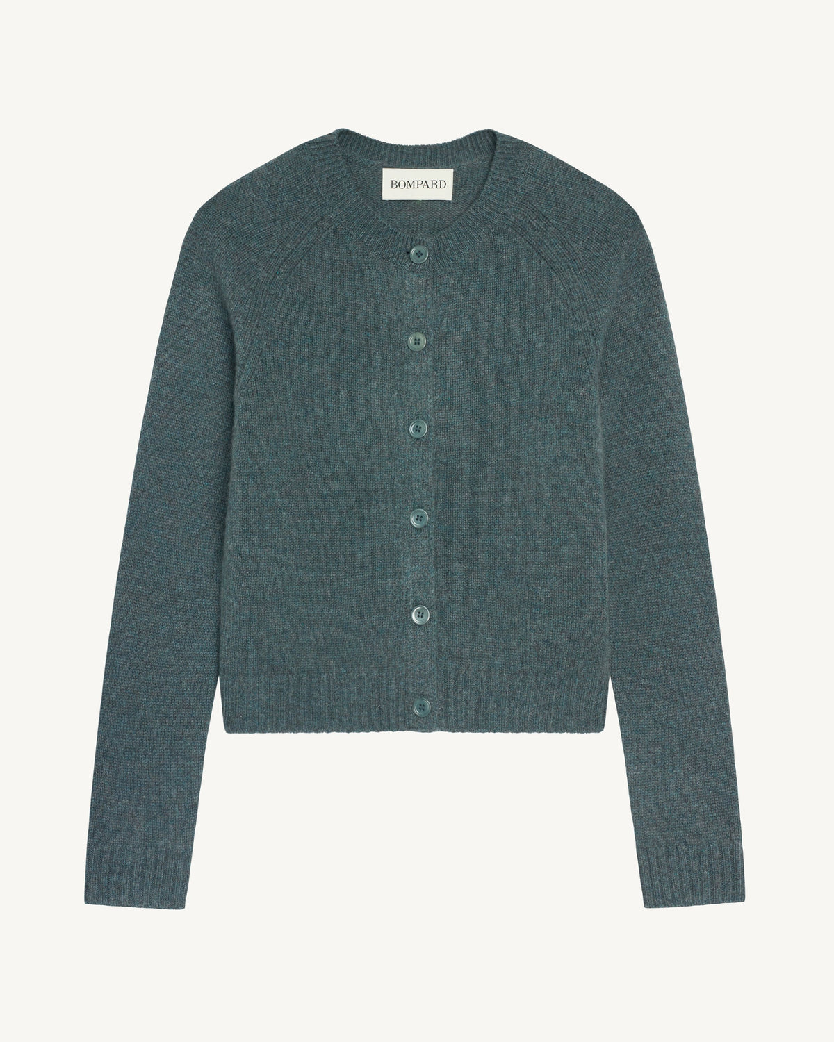 Cardigan manches raglan-BLEU GRANIT-100% cachemire