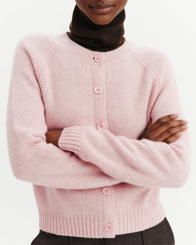 Cardigan Lise-ROSE QUARTZ-100% cachemire
