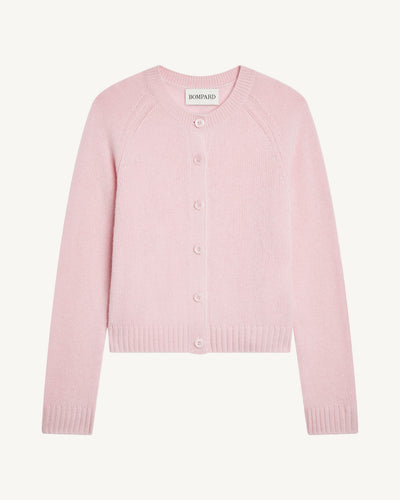 Cardigan manches raglan-ROSE QUARTZ-100% cachemire