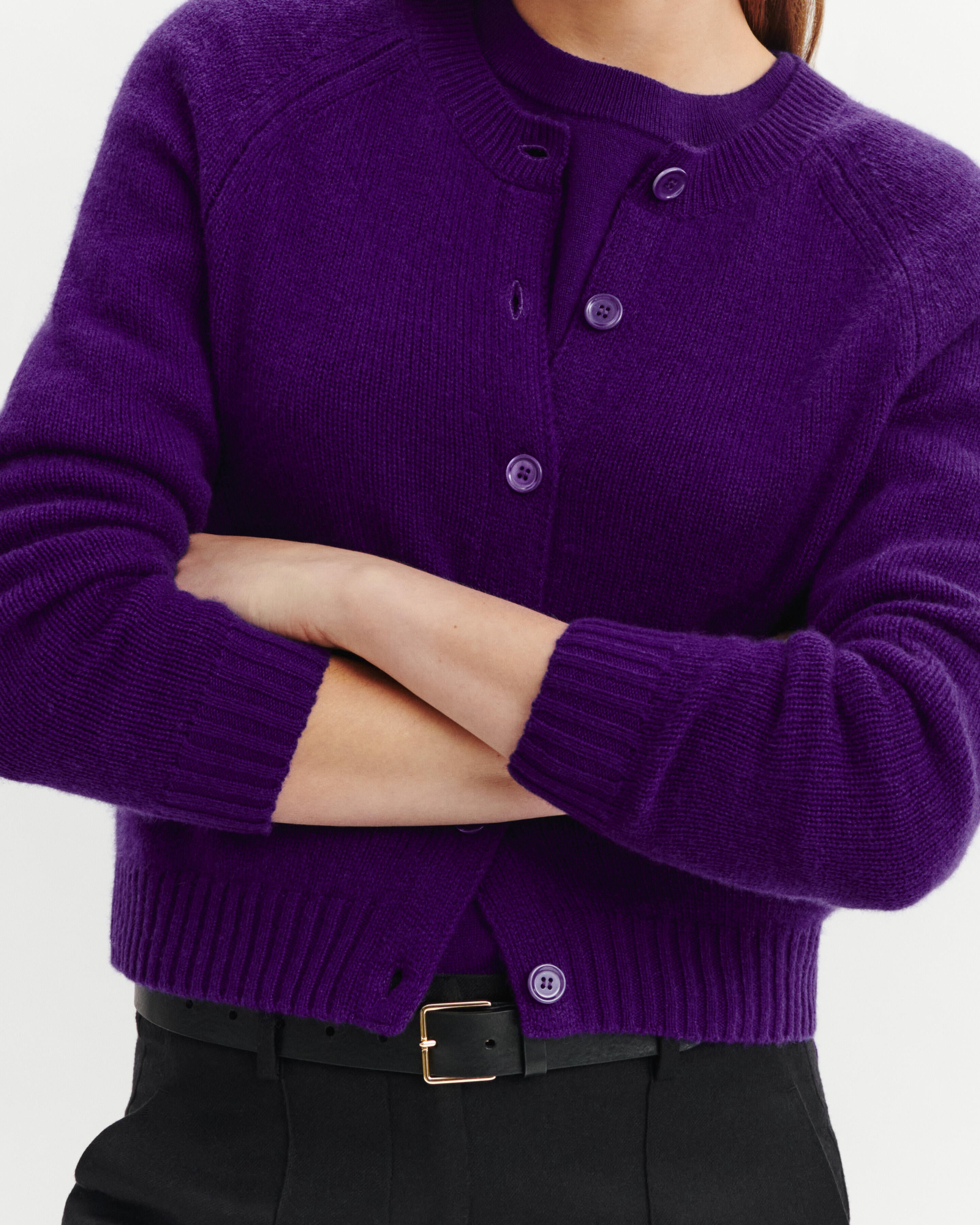 Cardigan manches raglan-ULTRAVIOLET-100% cachemire