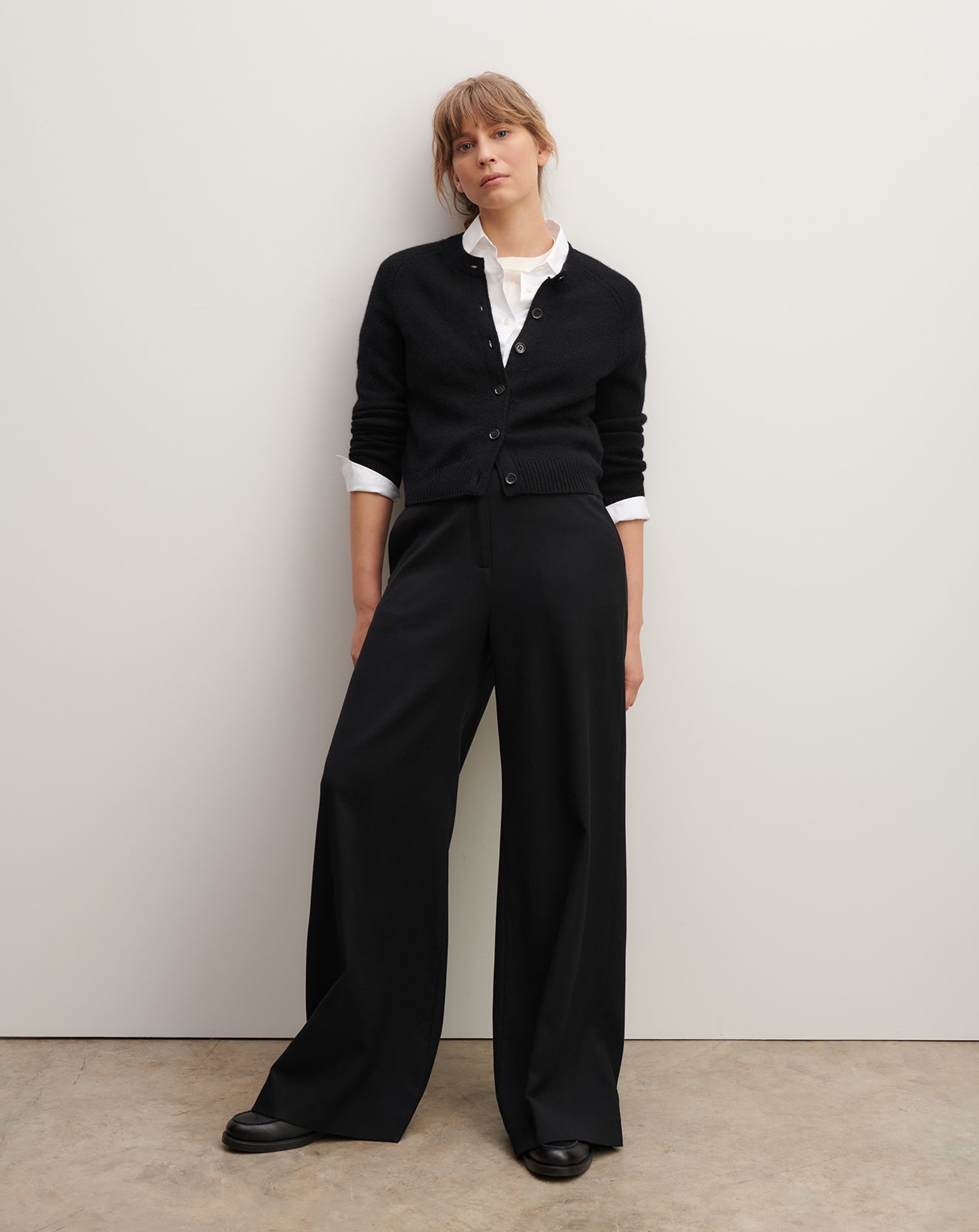 Cardigan manches raglan-NOIR-100% CACHEMIRE