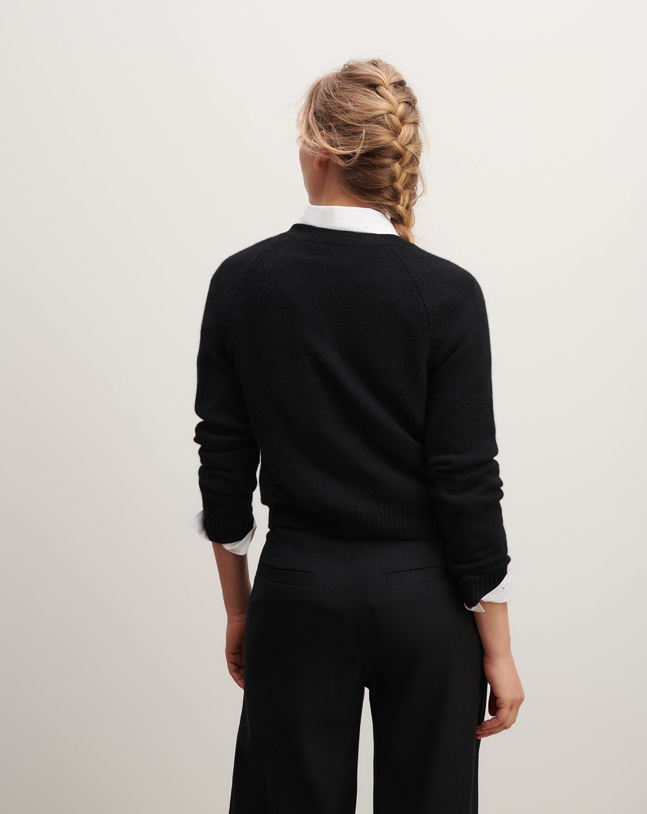 Cardigan manches raglan-NOIR-100% CACHEMIRE