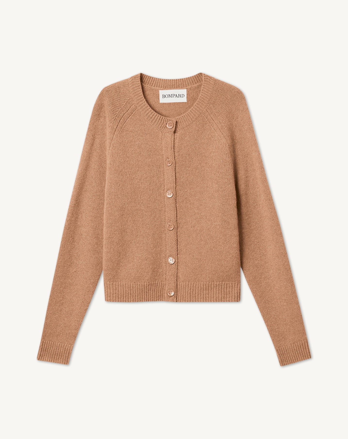 Cardigan manches raglan-CARAMEL-100% CACHEMIRE