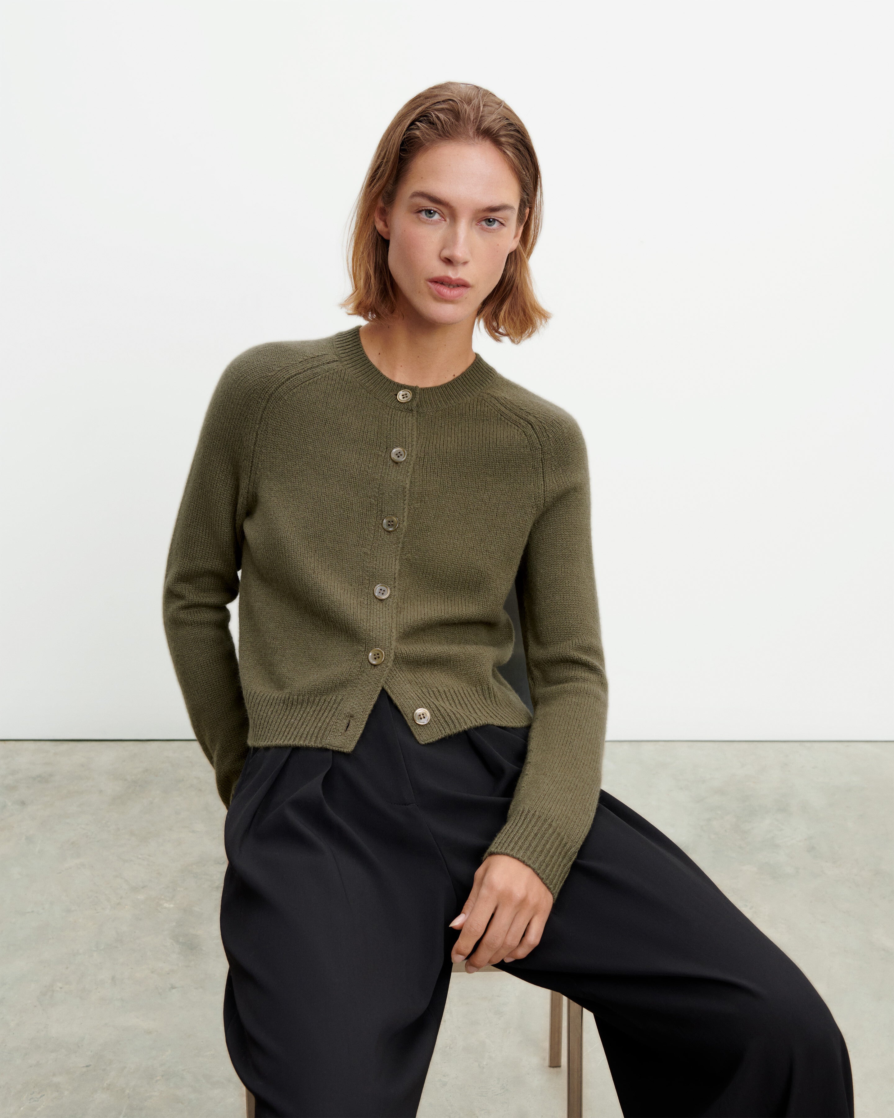 Cardigan manches raglan-BRONZE-100% cachemire